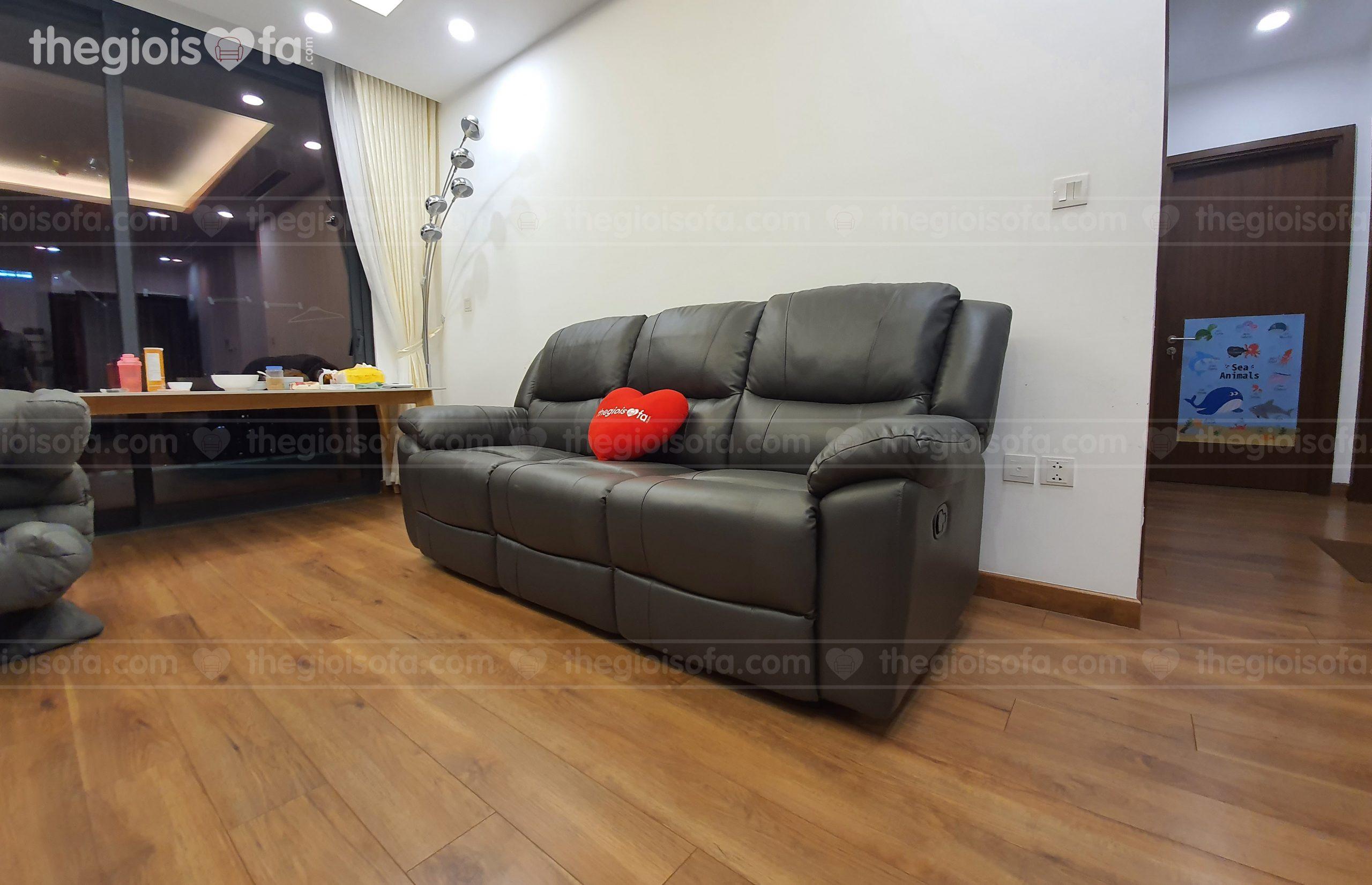 Giao hàng combo sofa da thật Sofaland Olivia Cream và ghế xoay 360 độ cho anh Tỹ tại Hinode City Quận Hai Bà Trưng