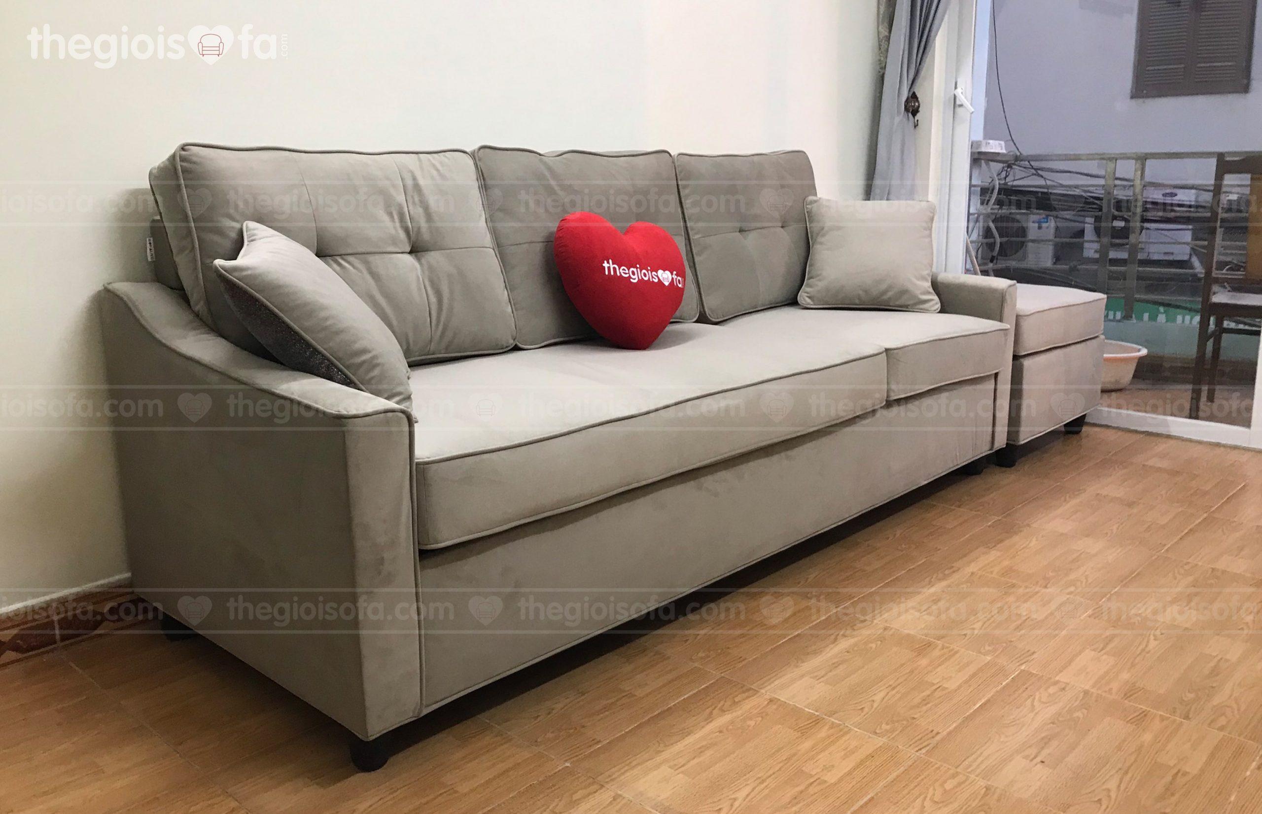 Giao hàng sofa văng nỉ nhung Sofaland Eden cho chị Liên tại 295 Hoàng Mai