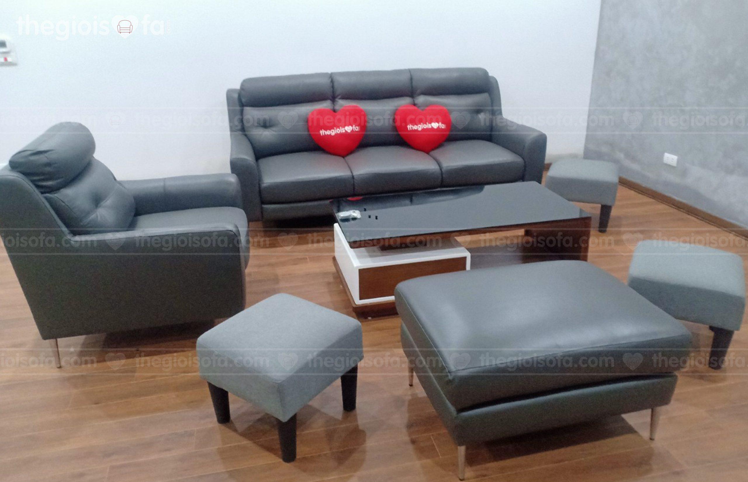 Giao hàng combo 6 ghế sofa bệt Nhật, sofa da cho chị Chi – Mua sofa Thường Tín – Hà Nội