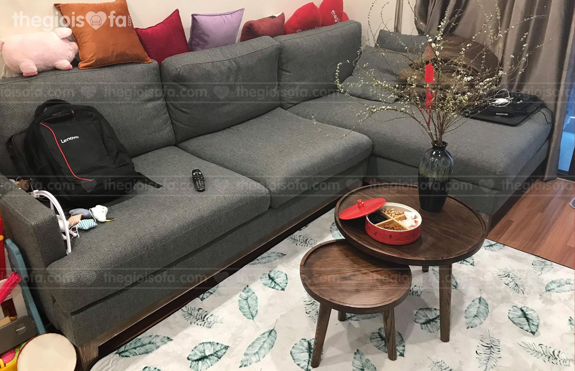 Giao hàng Sofa góc vải cao cấp AT10300 cho anh Minh tại 47 Nguyễn Tuân – Mua sofa Quận Thanh Xuân