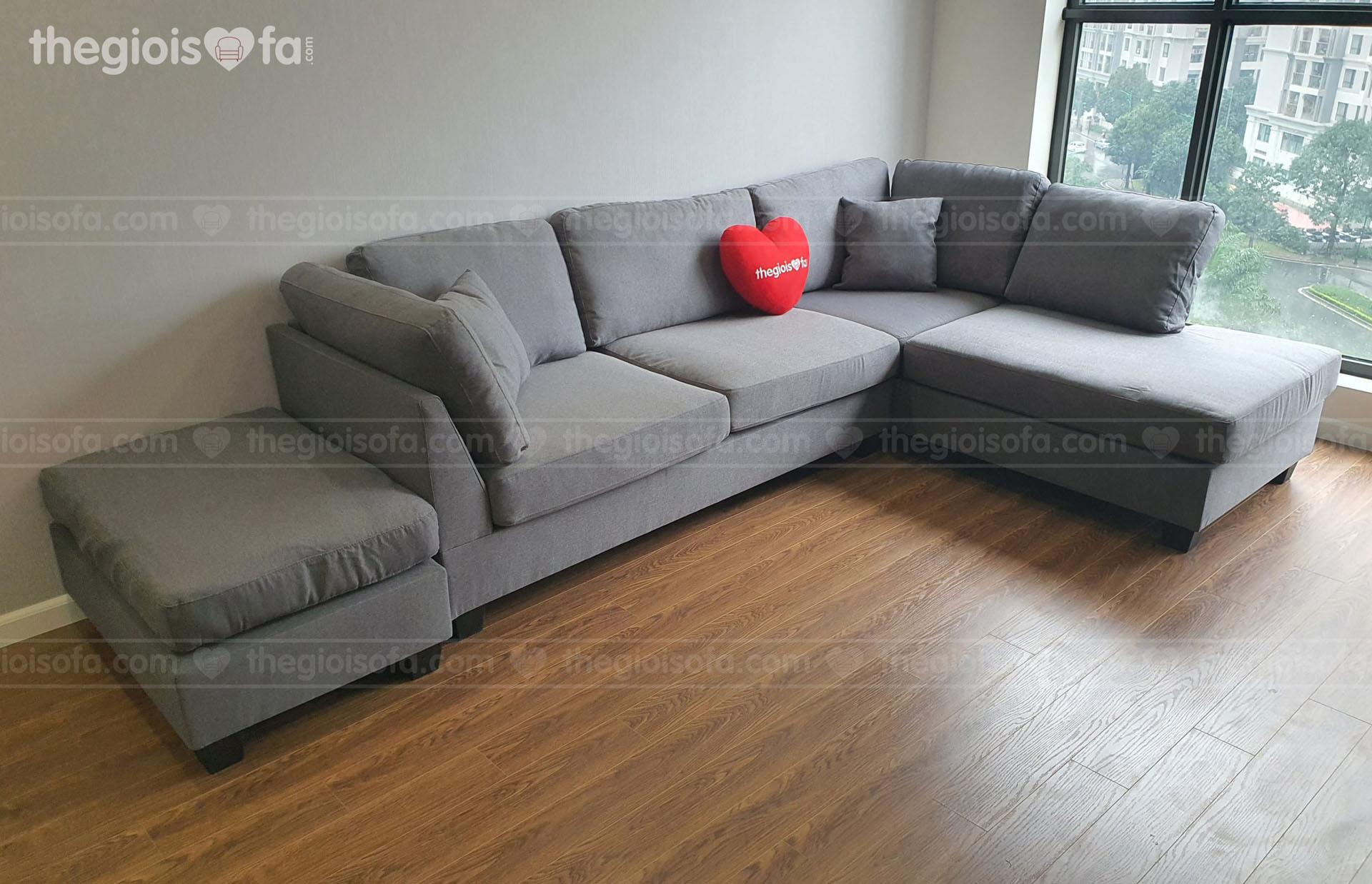 Giao hàng sofa nỉ góc cao cấp Sofaland Jasmin cho chị Hòa tại Sunshine Garden – Tòa G1 – Mua sofa Quận Hai Bà Trưng