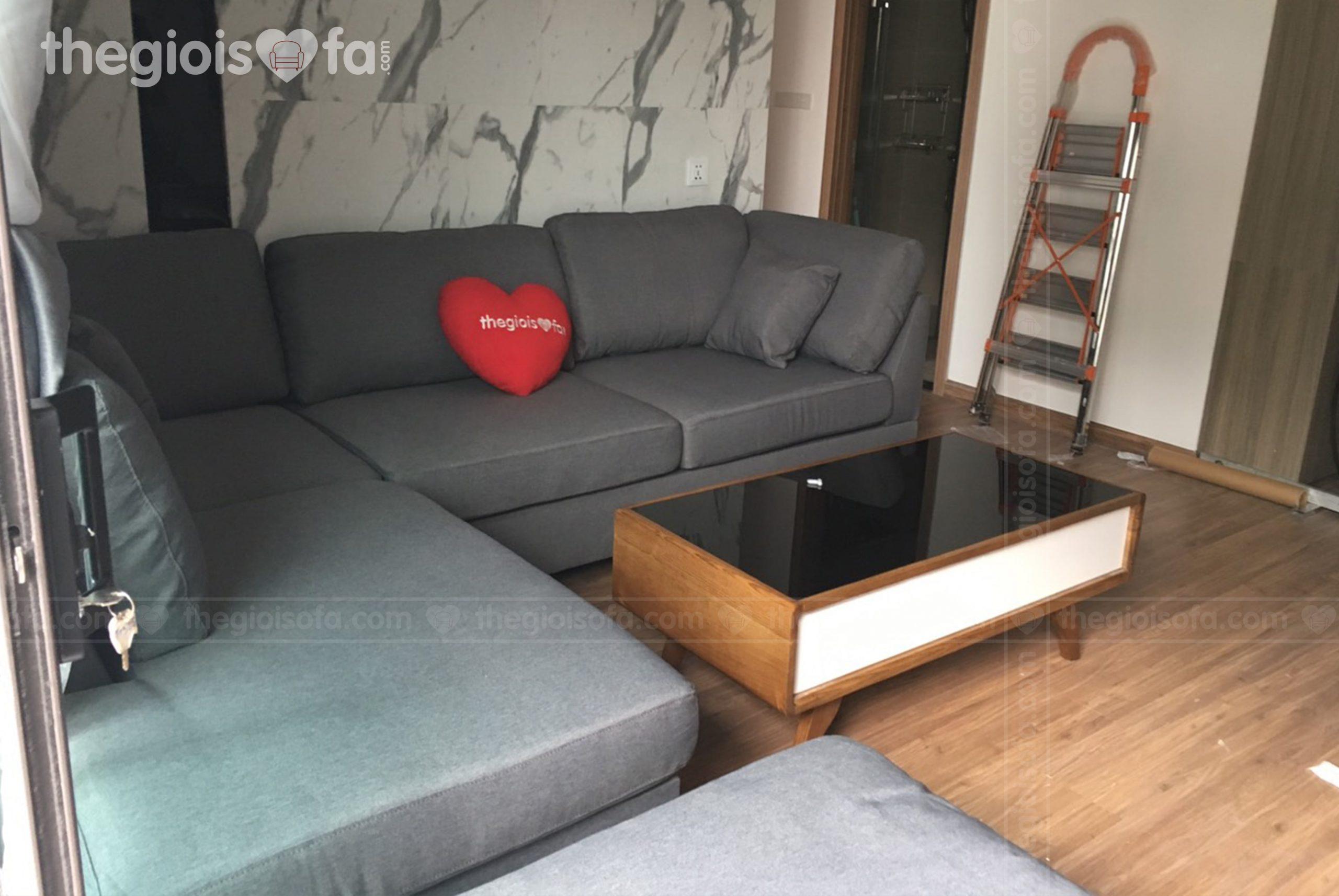 Giao hàng sofa góc Jasmin cho anh Đặng ở Hoàng Thế Thiện – Long Biên – Hà Nội