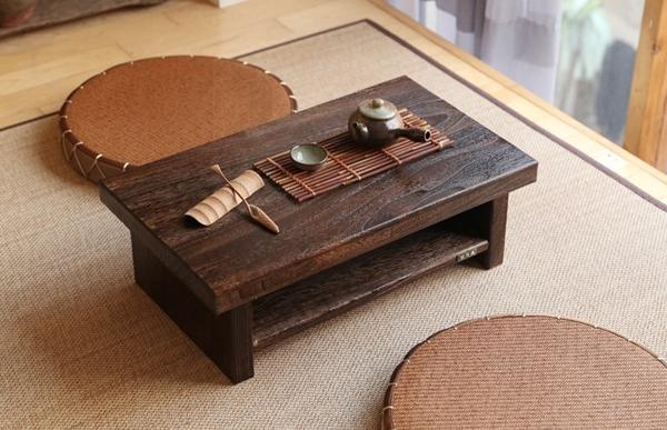 Bàn trà gỗ nguyên khối Nhật Bản