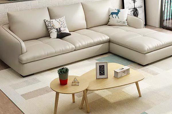 Mẫu Sofa góc chất liệu da cao cấp cho phòng khách