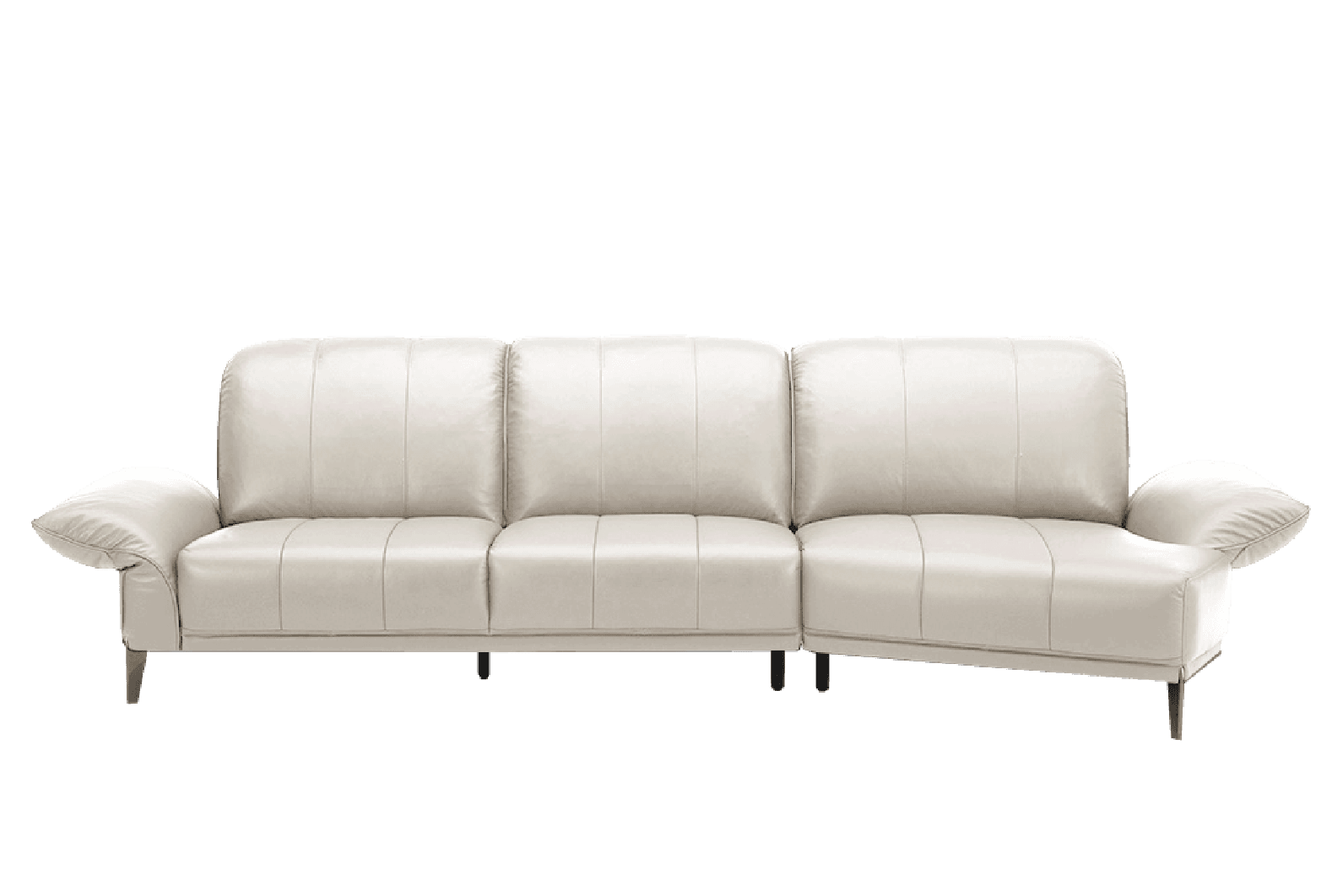 Sofa góc Kuka 9626 da bò thật tiếp xúc màu be (U637052-G) 292/316x137x89