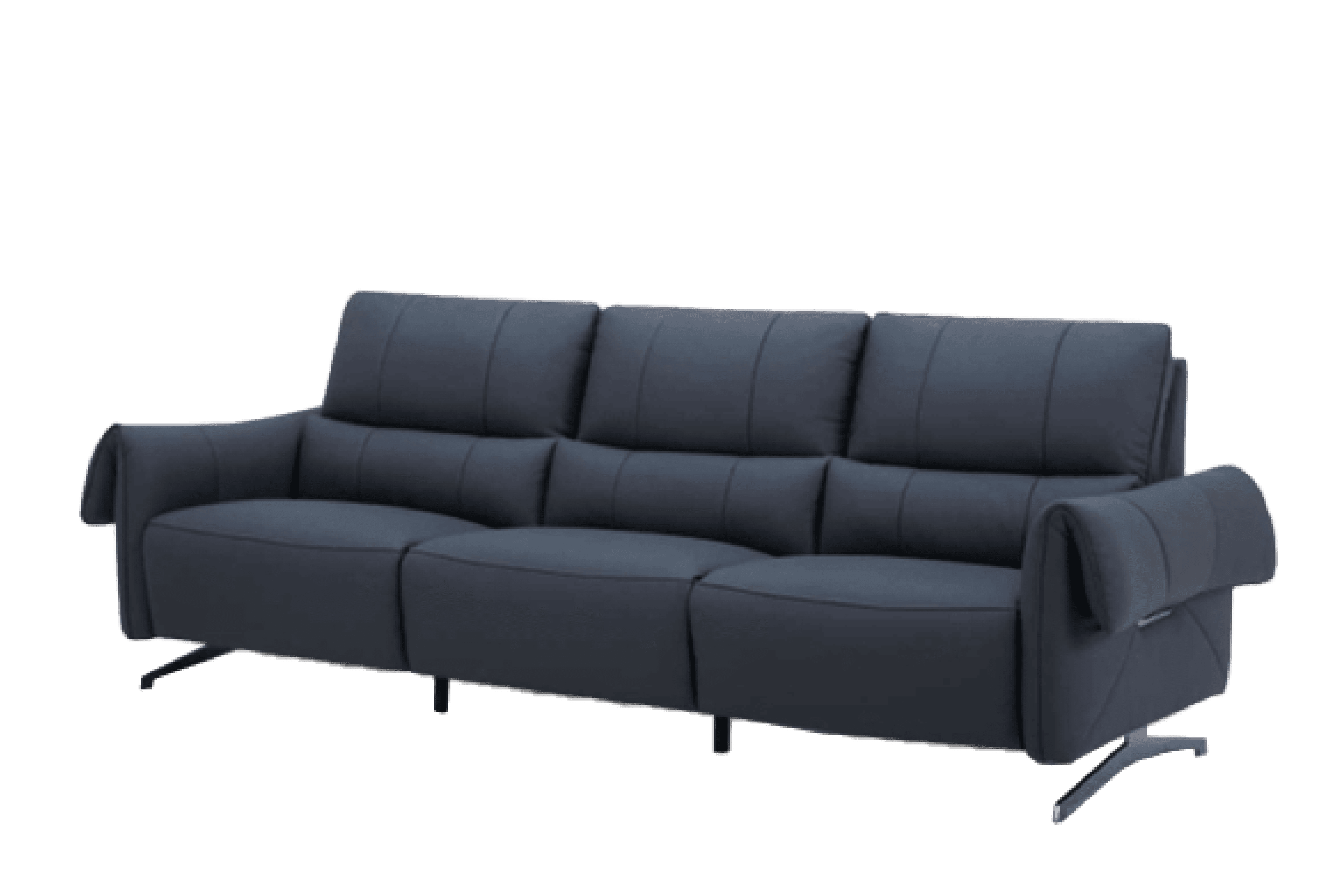 Sofa Văng điện (Trái) Kuka KG.160 da bò thật 100% màu xanh dương đậm (U648040) 276x99/157x96