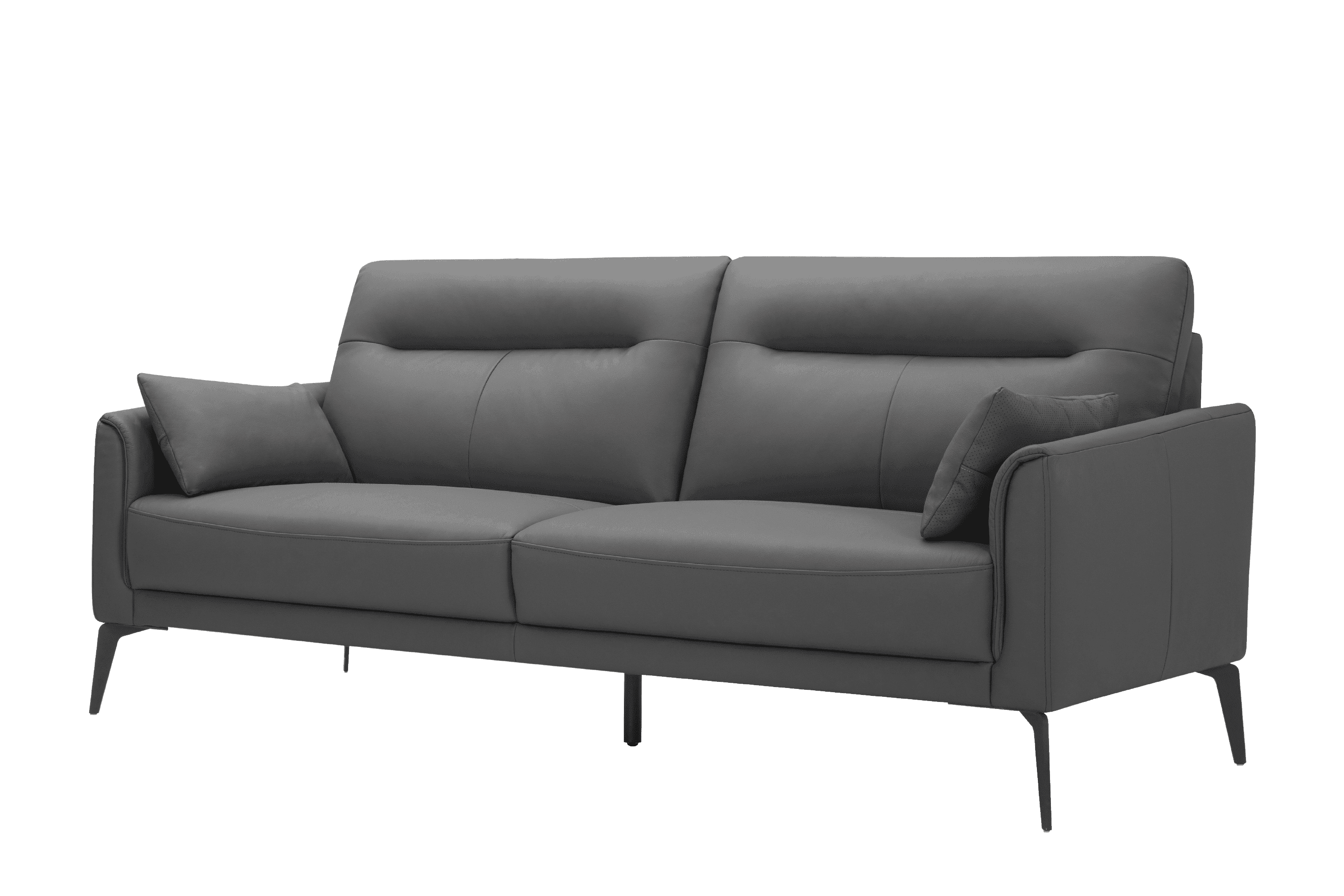 Sofa Văng Kuka KF.098 da bò thật tiếp xúc màu ghi đậm (M5663/PVC) 192x88x87