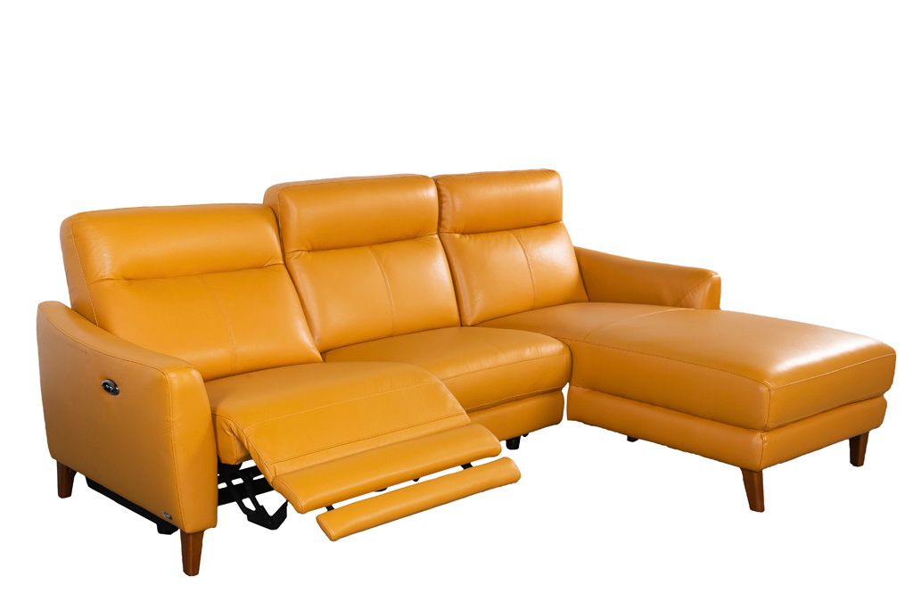 Sofa góc trái Kuka 5318E Da thật (100%) Màu da bò 217x172x102