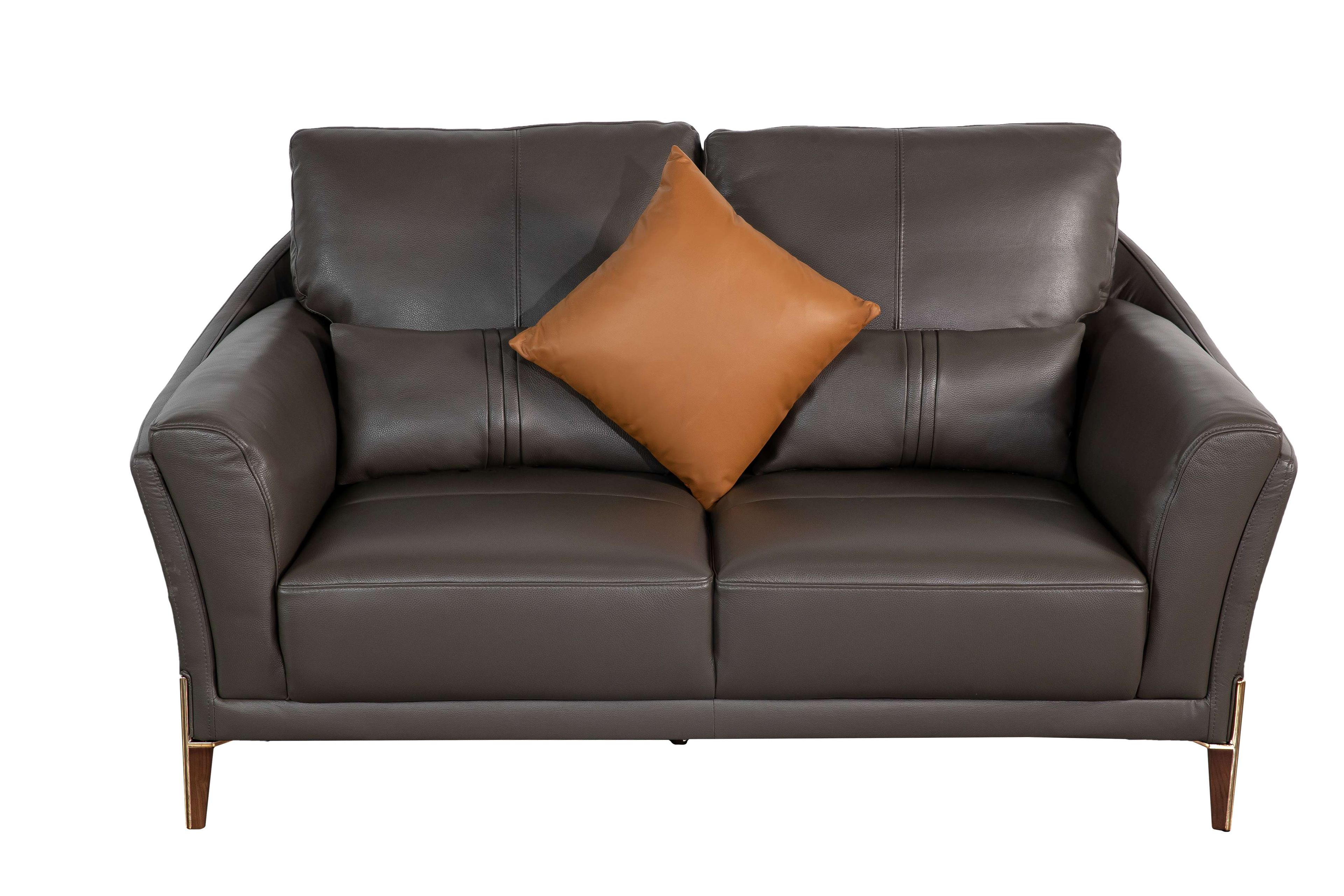 Sofa văng/băng Kuka 8159 3 chỗ Da bò thật tiếp xúc màu ghi nhạt 218*99*62
