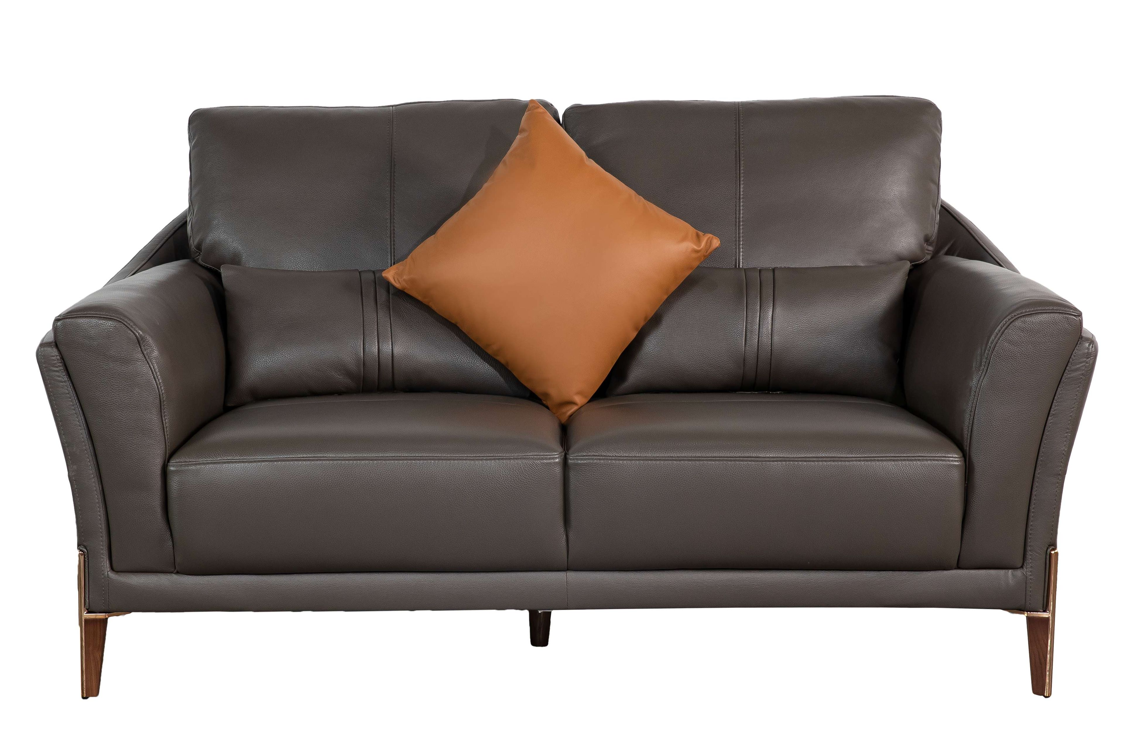 Sofa văng/băng Kuka 8159 3 chỗ Da bò thật tiếp xúc màu ghi nhạt 218*99*62