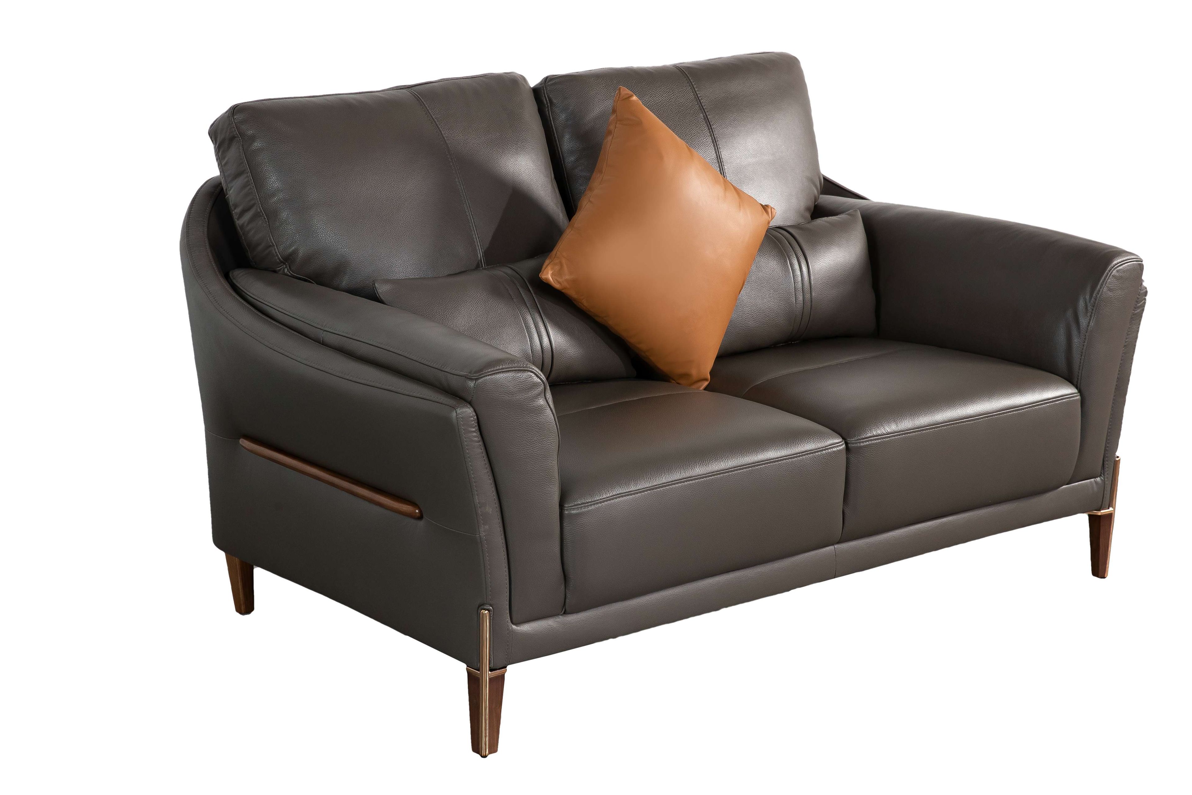 Sofa văng/băng Kuka 8159 3 chỗ Da bò thật tiếp xúc màu ghi nhạt 218*99*62