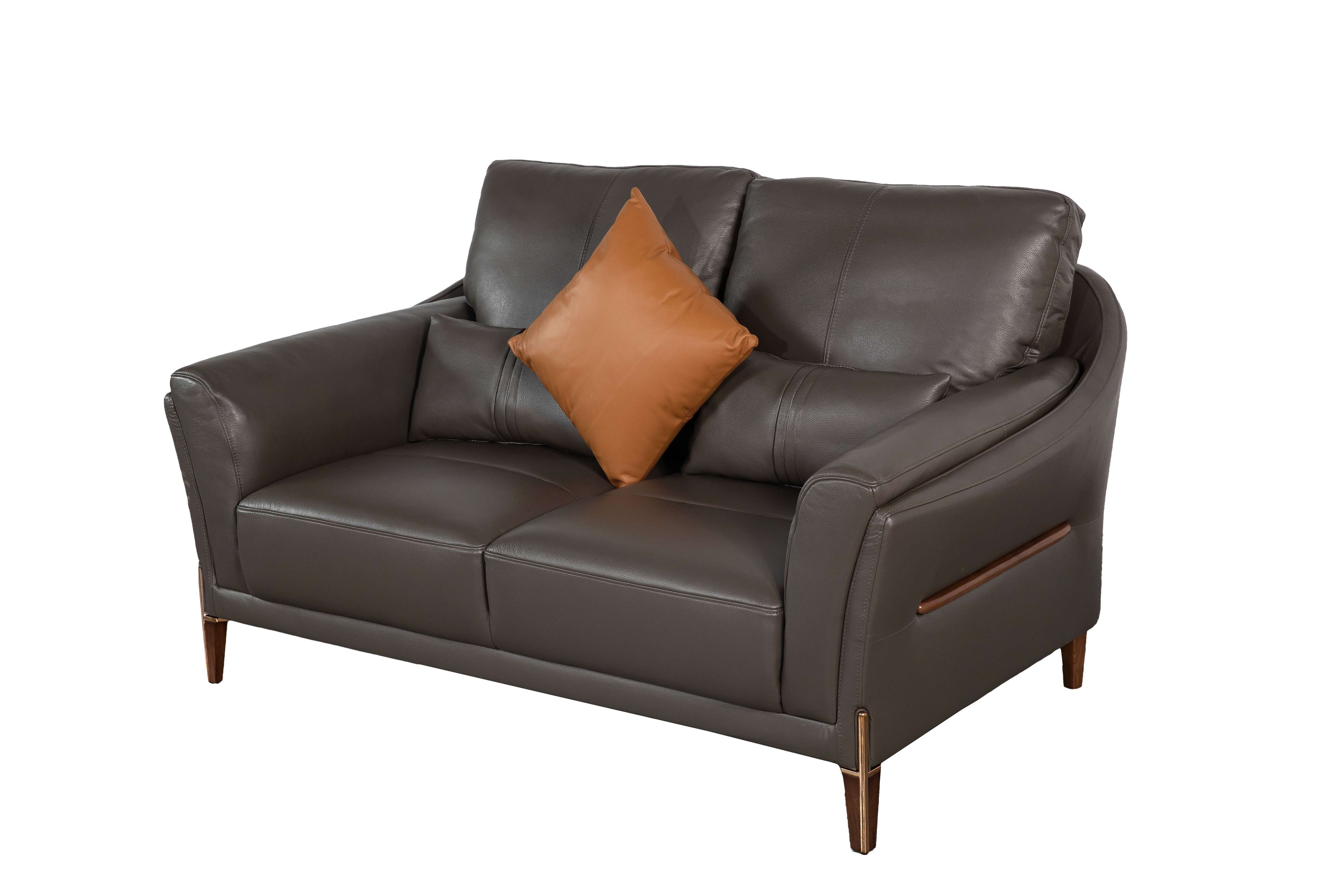 Sofa văng/băng Kuka 8159 3 chỗ Da bò thật tiếp xúc màu ghi nhạt 218*99*62