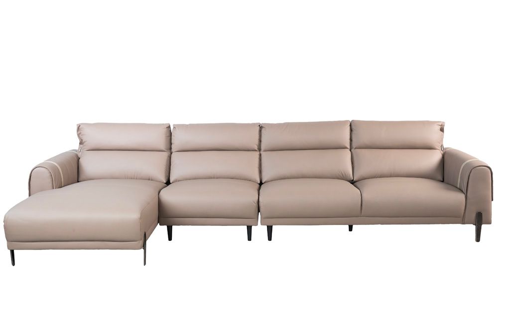 Sofa góc phải Kuka 8179 Da bò thật tiếp xúc Màu nâu 3560x163x790