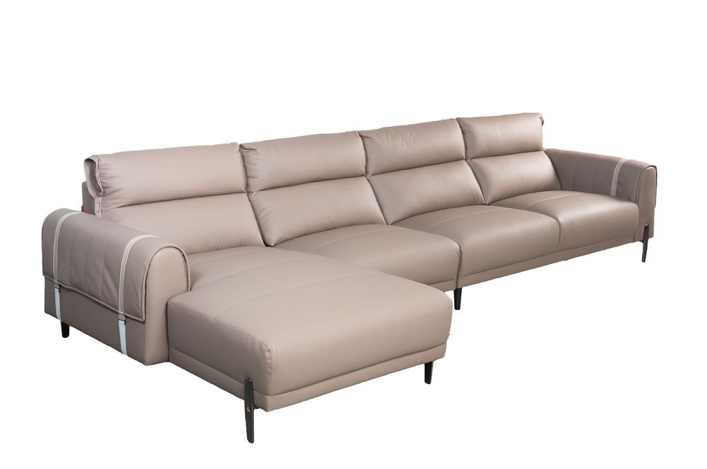 Sofa góc phải Kuka 8179 Da bò thật tiếp xúc Màu nâu 3560x163x790