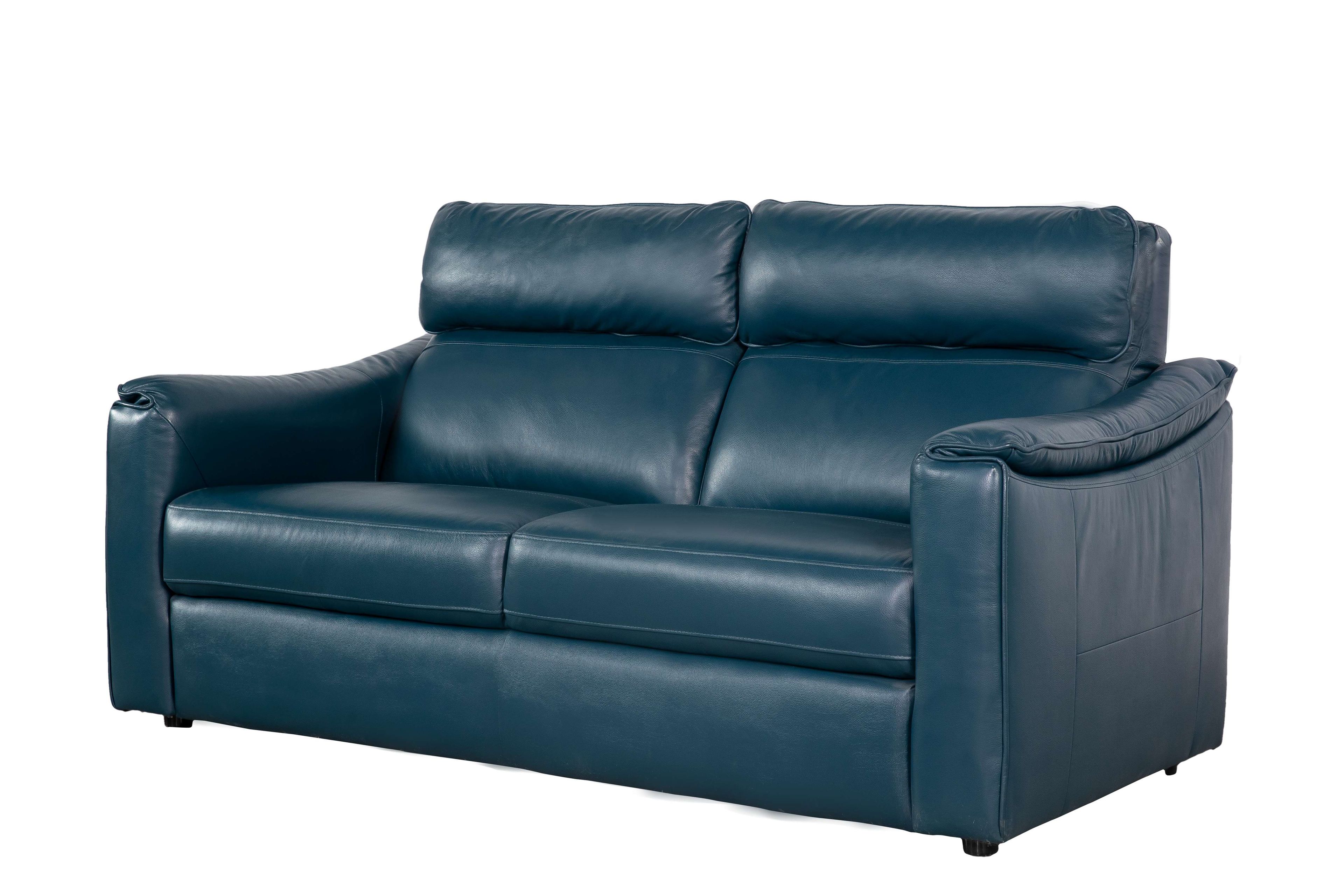Sofa văng/băng Kuka KM.5035 Da bò thật tiếp xúc Màu xanh 190x92x98