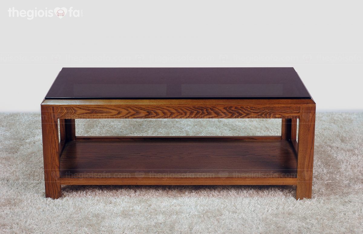 Bàn trà gỗ mặt kính Duplex