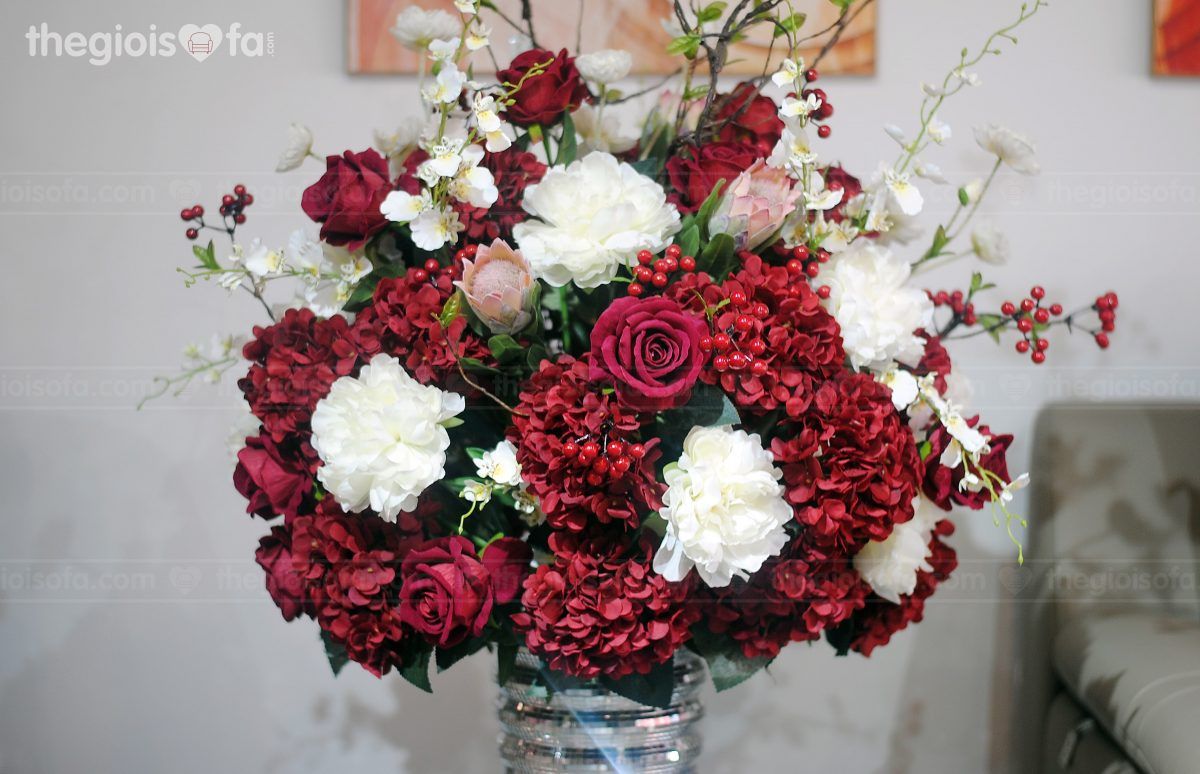 Red Peony (bình mẫu đơn đỏ) 1003