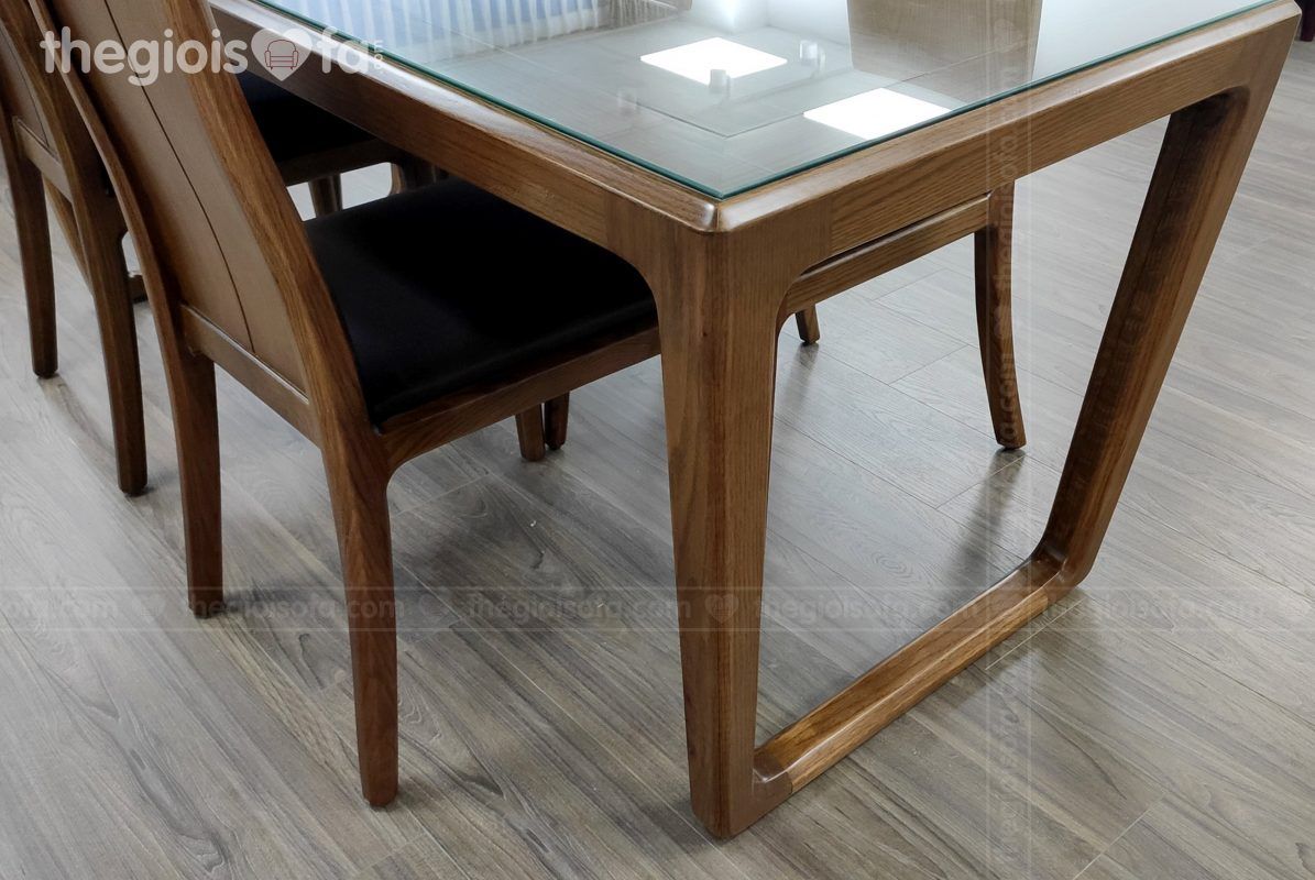 Bộ bàn ăn gỗ óc chó 8 ghế Henderson