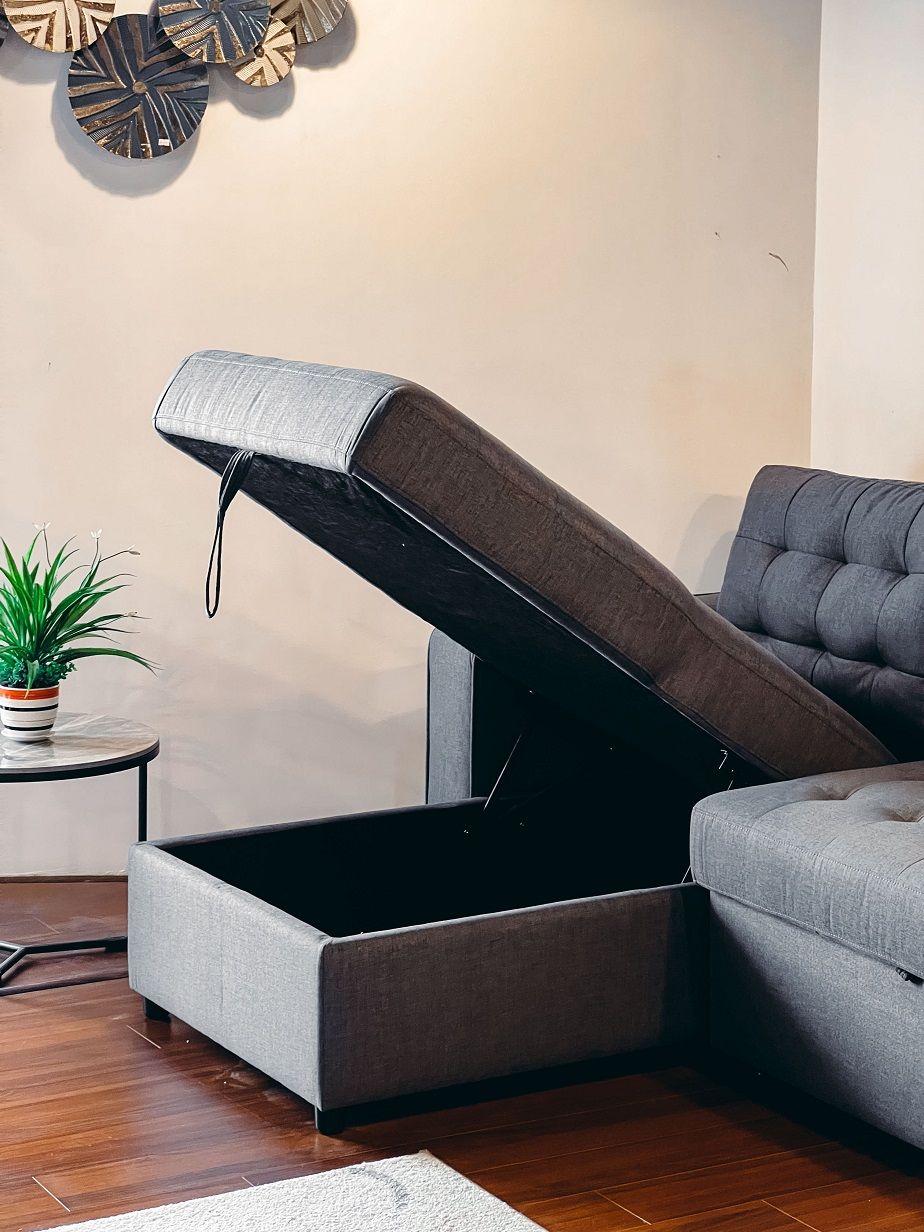 Sofa đa năng Sofaland Belissa nỉ màu ghi đậm