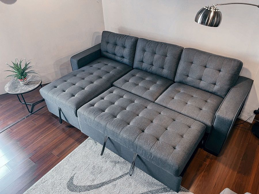 Sofa đa năng Sofaland Belissa nỉ màu ghi đậm