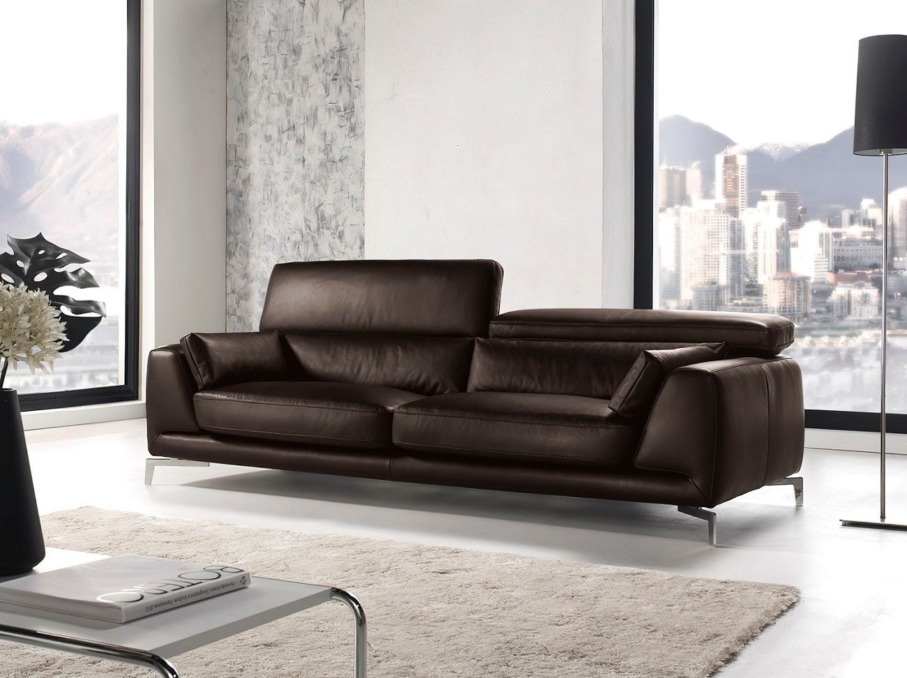 Bộ Sofa da bò nhập khẩu Italia – VENDOME (1 văng – 1 đôn)