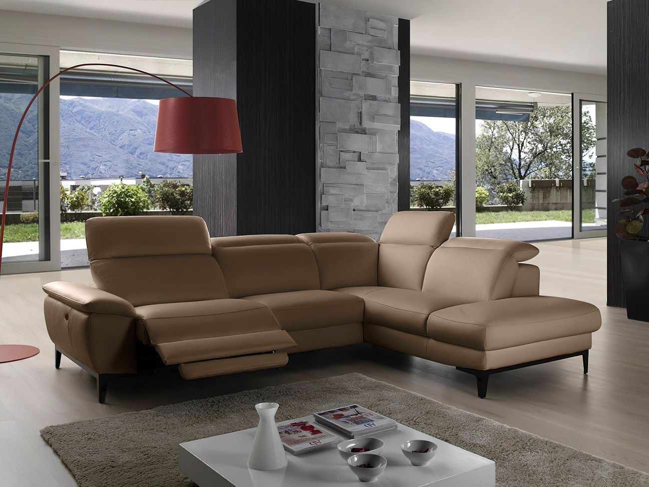 Ghế Sofa góc da bò Italia – DIXIE