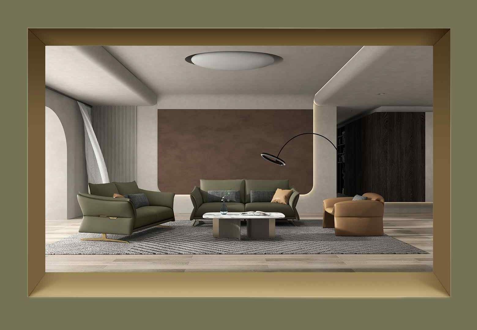 Sofa văng Kuka 9615 Da bò thật tiếp xúc