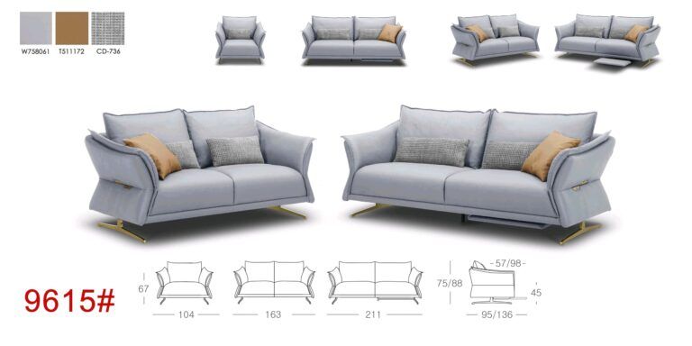 Sofa Kuka 9615 Da bò thật tiếp xúc