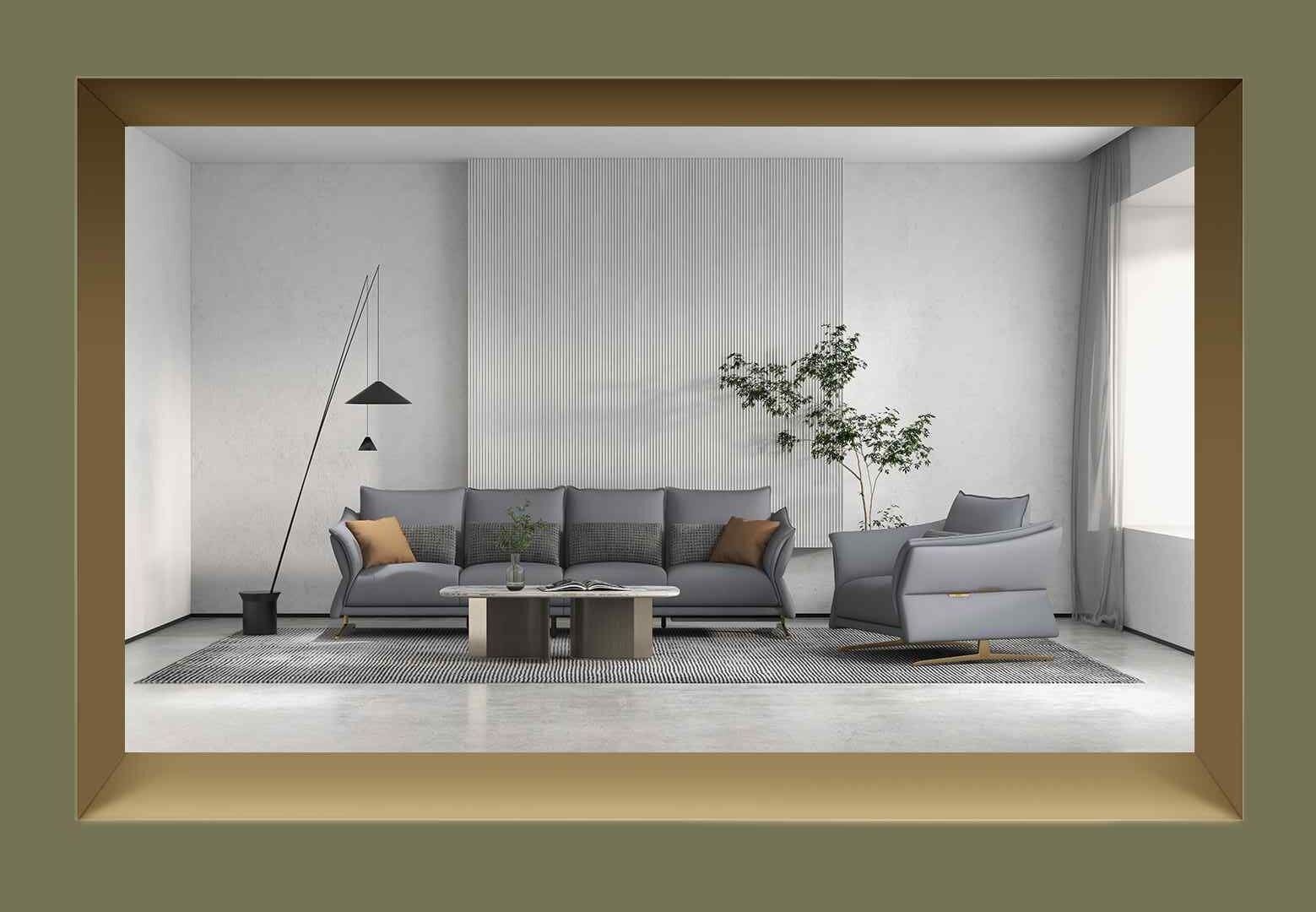 Sofa Kuka 9615 Da bò thật tiếp xúc