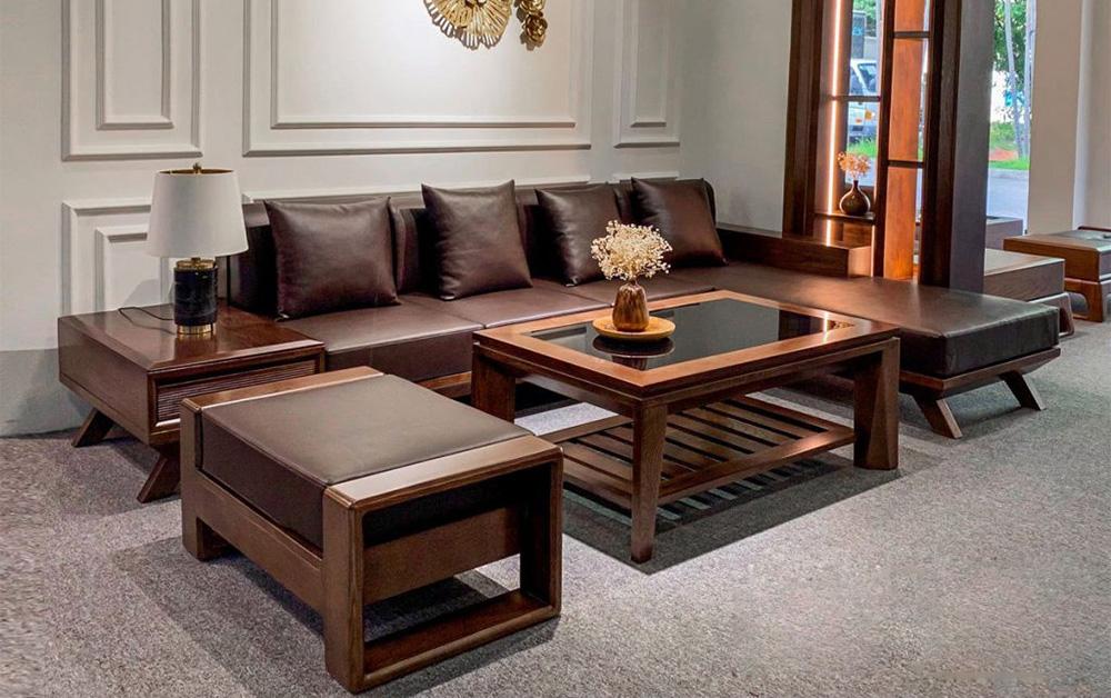 Ghế Sofa chữ L gỗ mang đến sự tự nhiên và cổ điển cho không gian nội thất