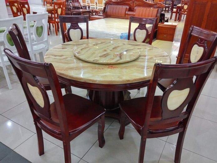 Bộ bàn ăn 6 ghế dạng tròn