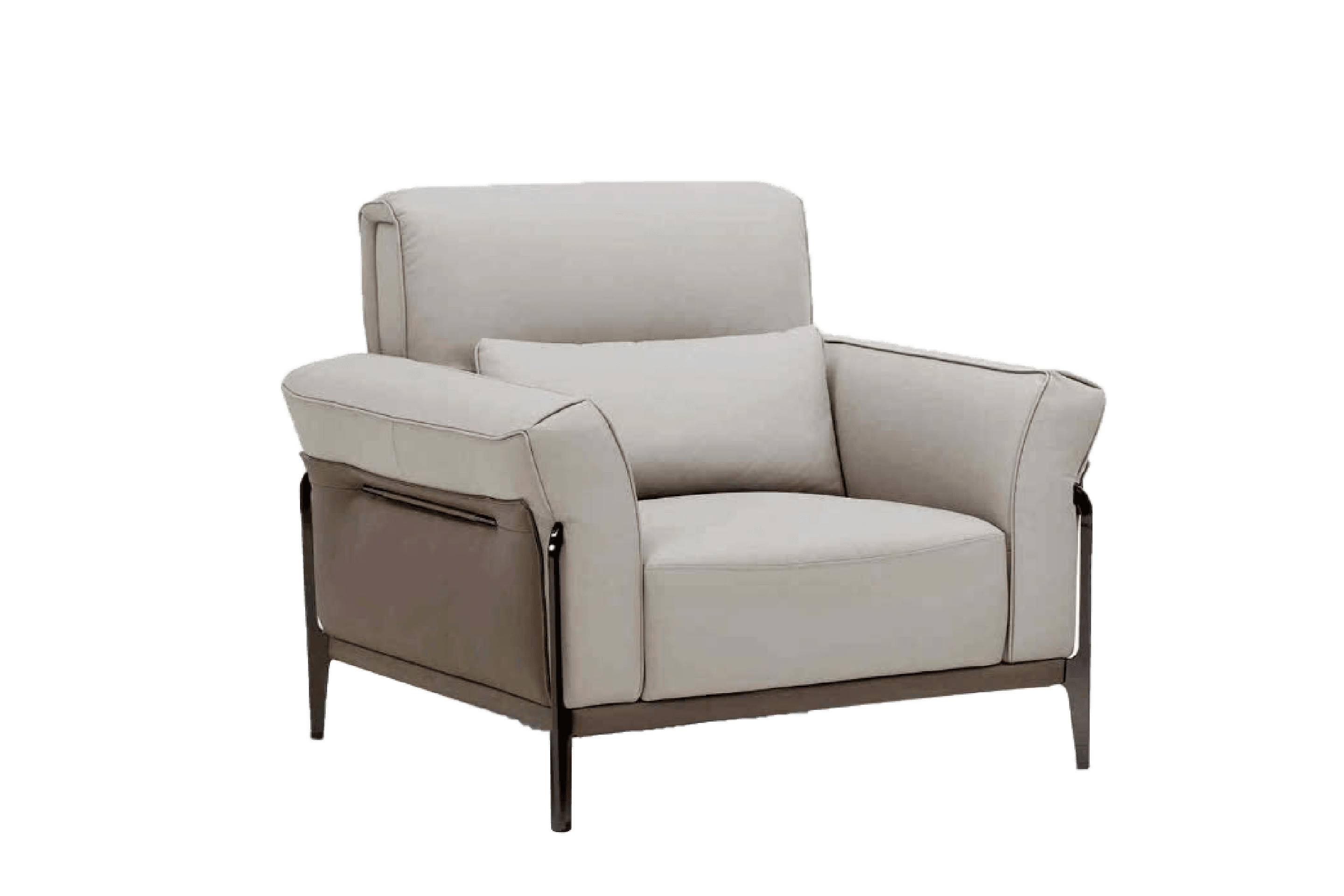Ghế Sofa đơn Kuka 8181 Da bò thật tiếp xúc Màu ghi nhạt 105x103x81