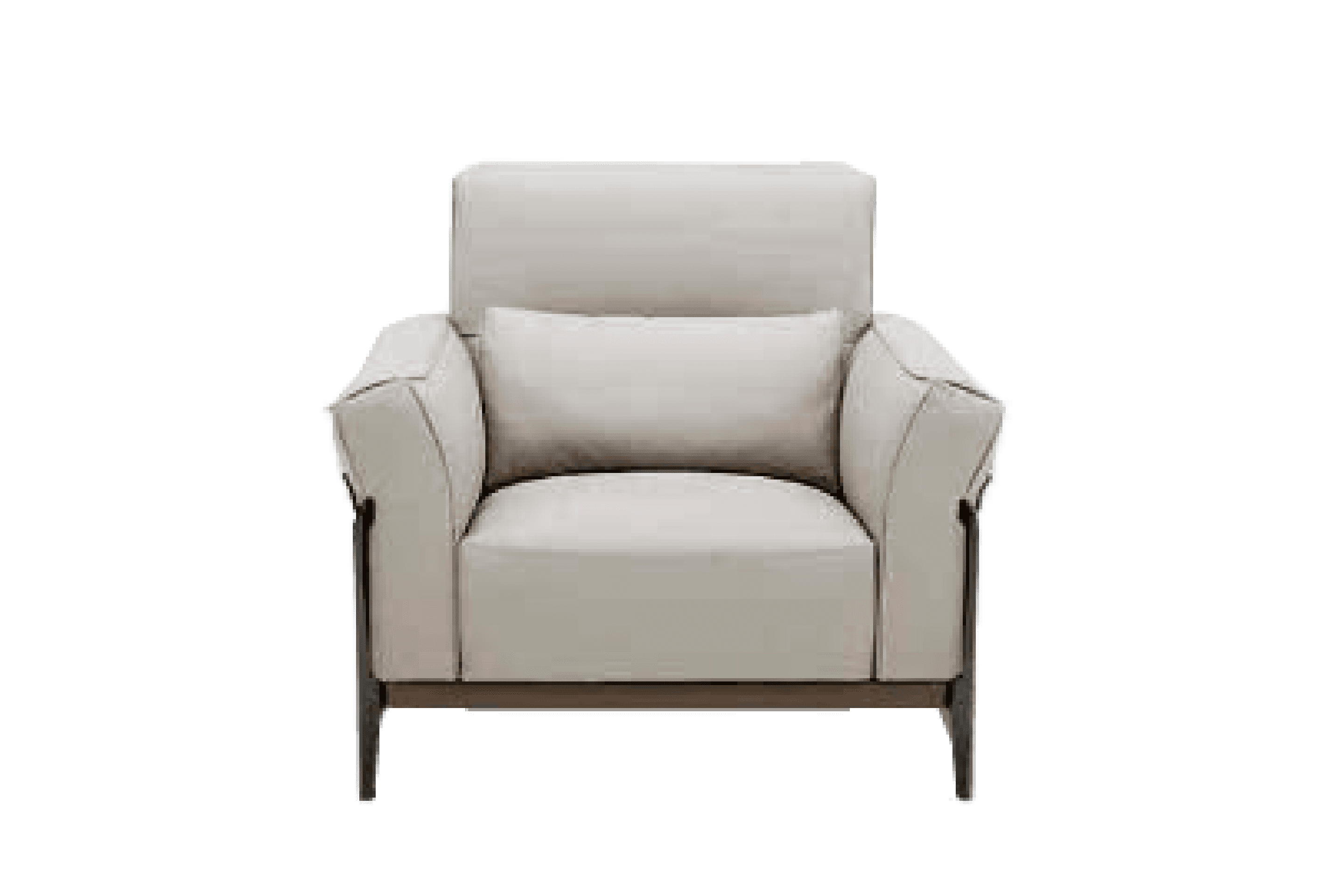 Ghế Sofa đơn Kuka 8181 Da bò thật tiếp xúc Màu ghi nhạt 105x103x81