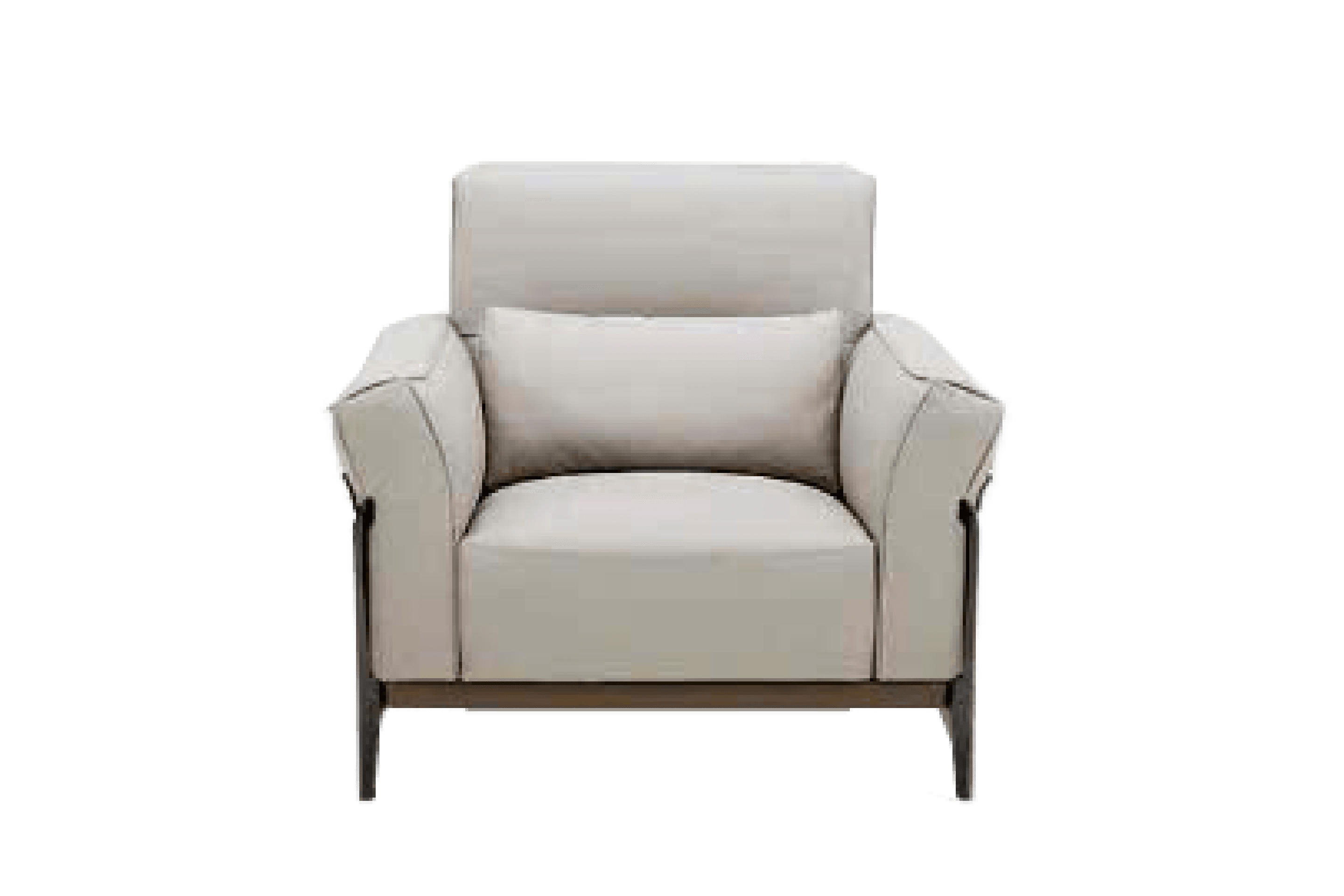 Ghế Sofa đơn Kuka 8181 Da bò thật tiếp xúc Màu ghi nhạt 105x103x81