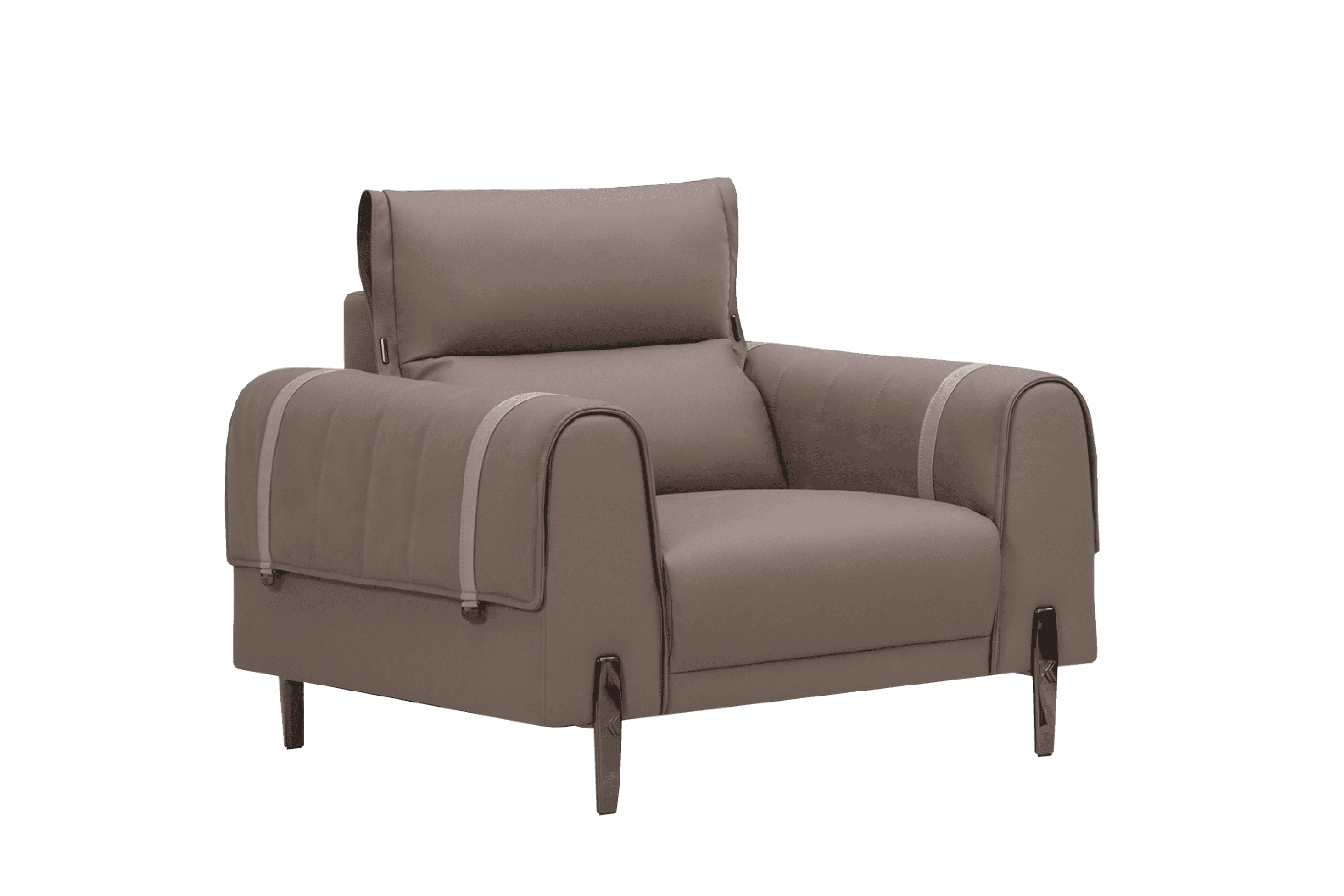 Sofa Đơn Kuka 8179 da bò thật tiếp xúc màu nâu (U632042) 110x102x79