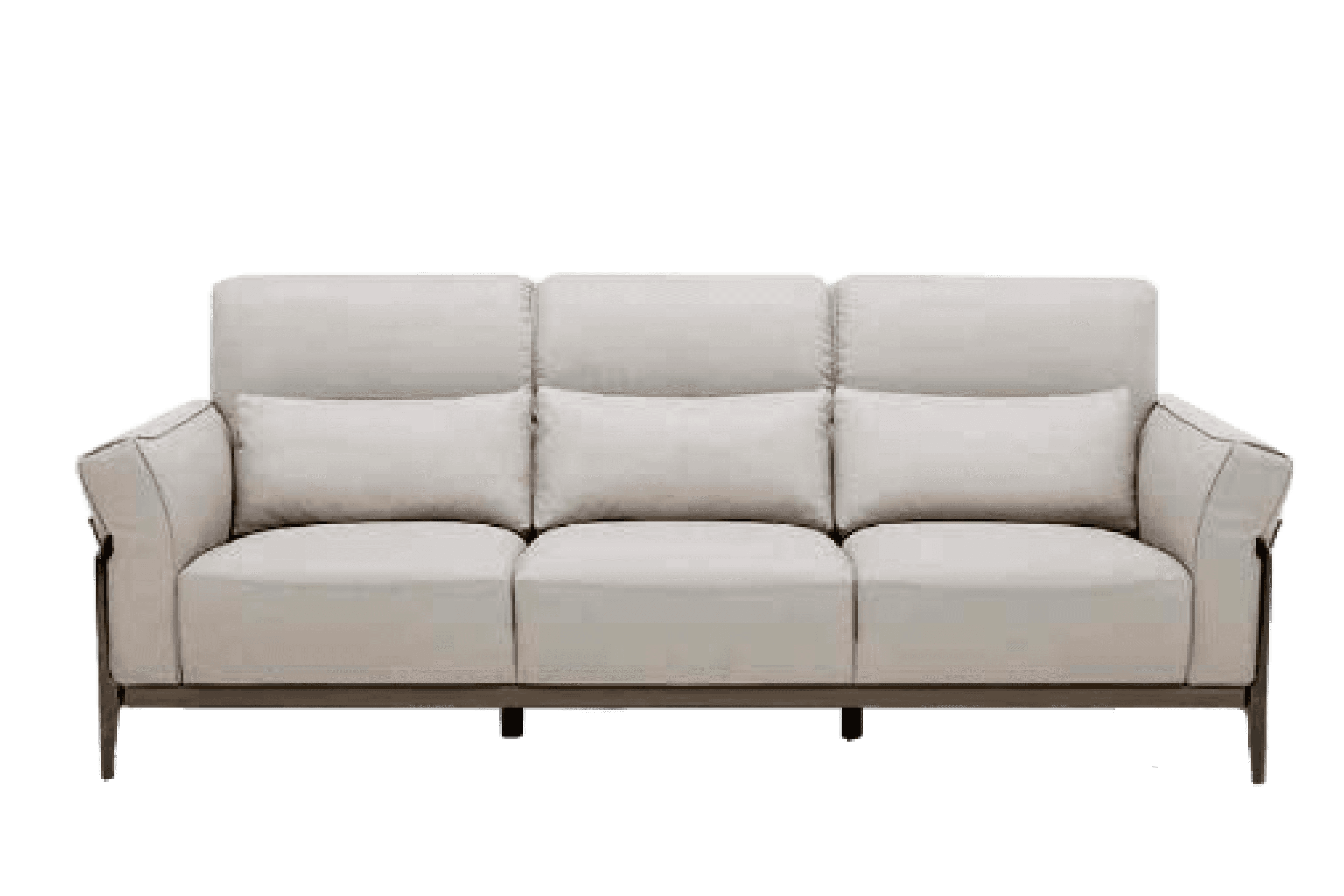 Sofa Văng Kuka 8181 da bò thật tiếp xúc màu ghi nhạt (U632031) 227x103x61