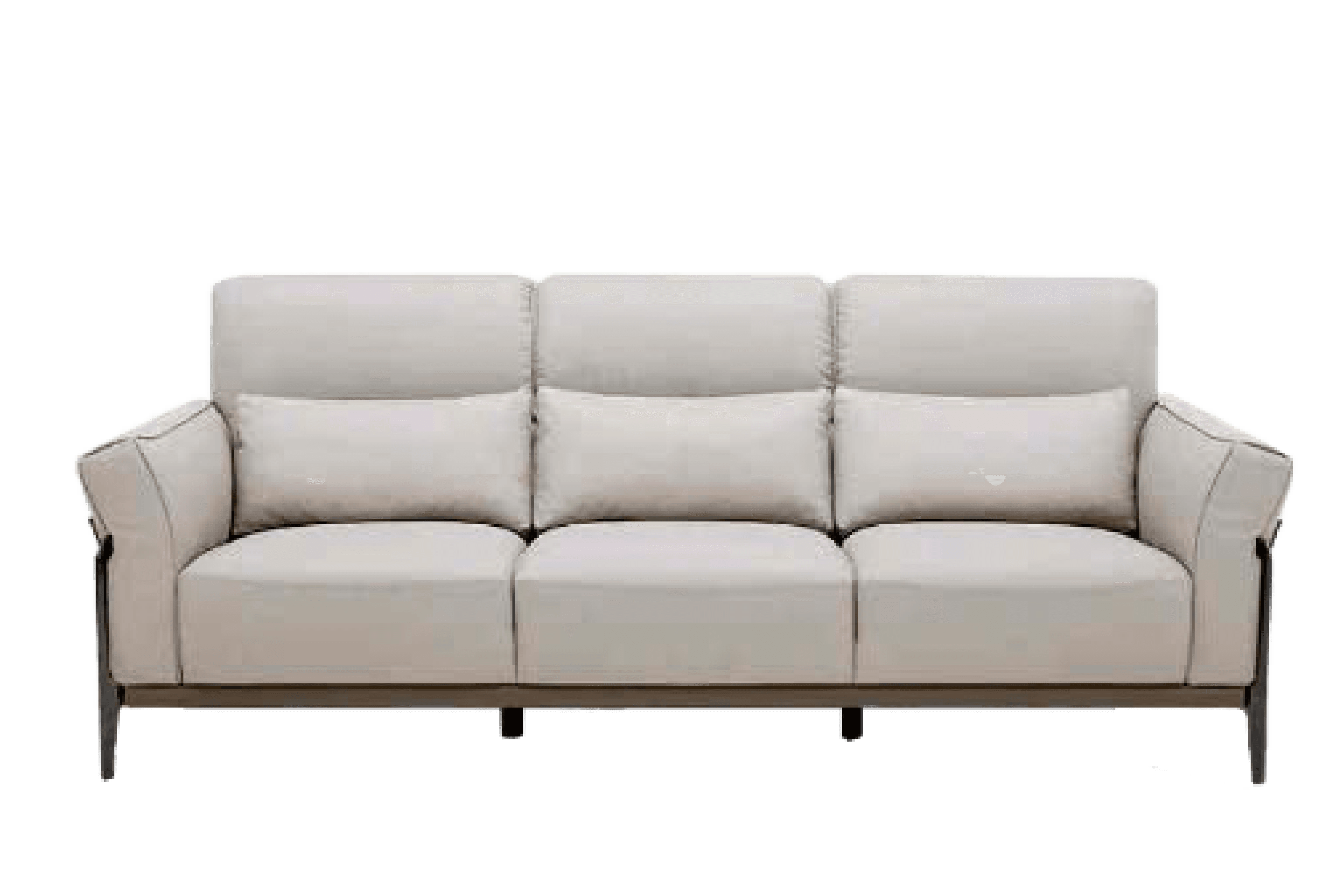 Sofa Văng Kuka 8181 da bò thật tiếp xúc màu ghi nhạt (U632031) 227x103x61