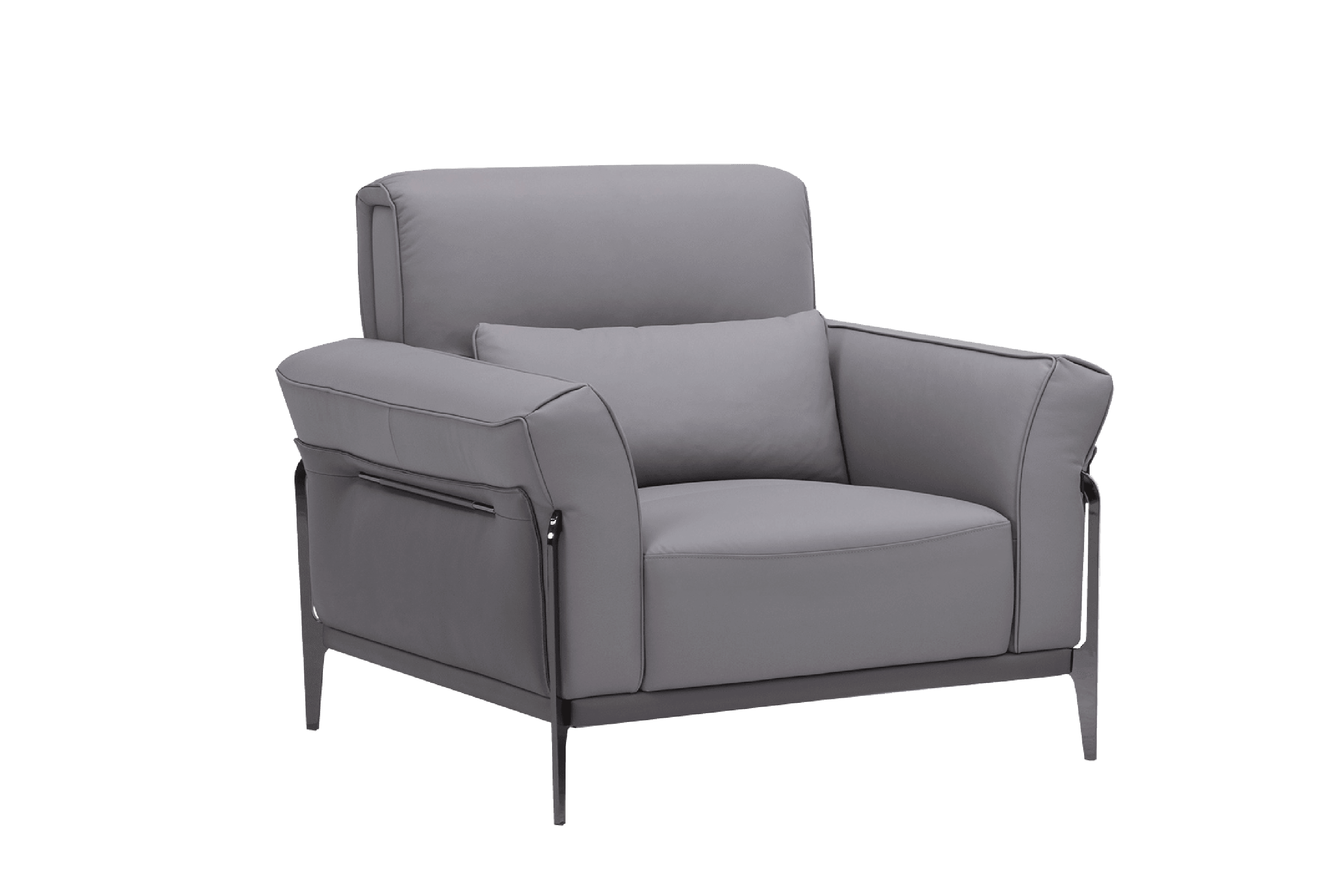Sofa Đơn Kuka 8181 da bò thật tiếp xúc màu ghi đậm (U632023) 105x103x81