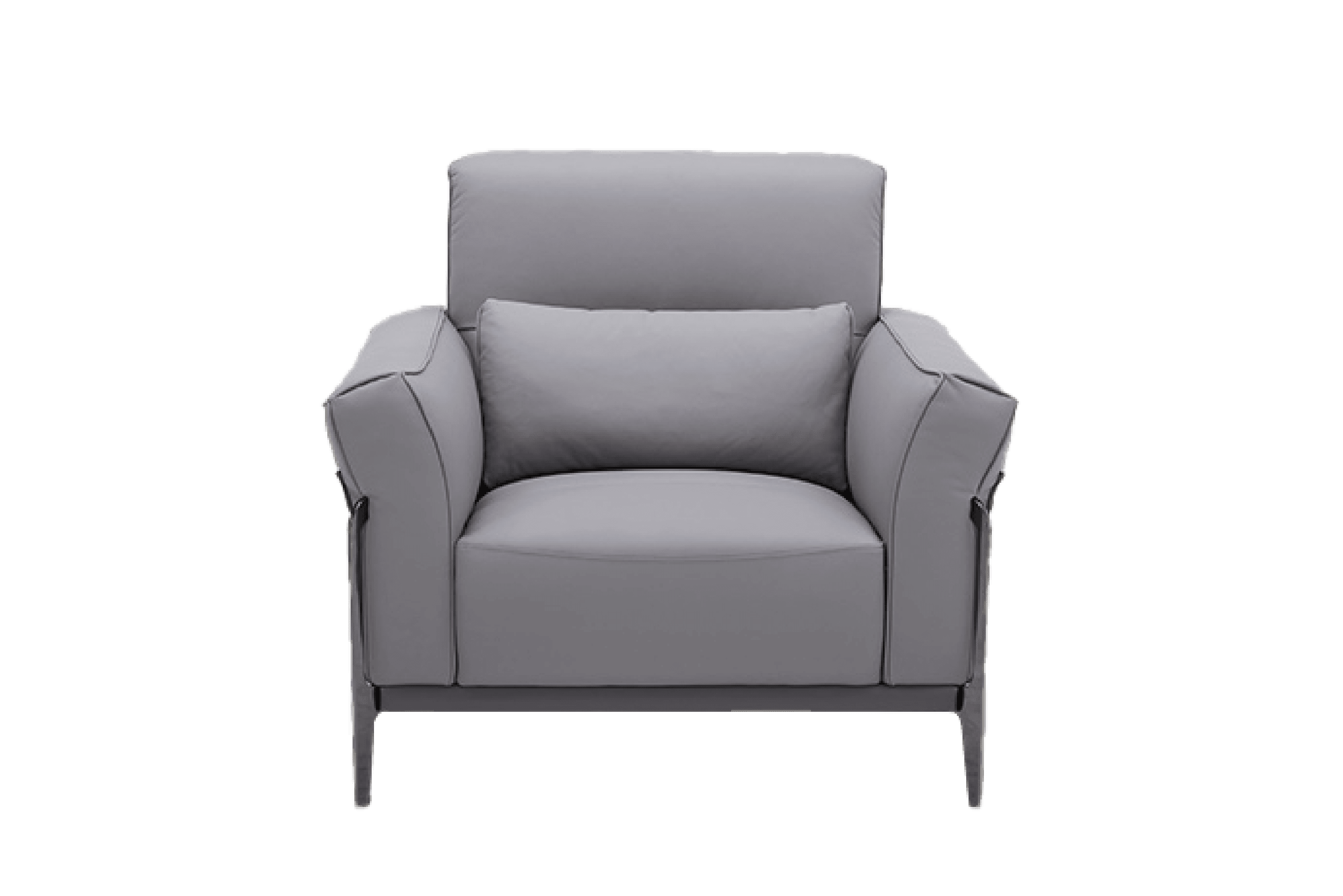 Sofa Đơn Kuka 8181 da bò thật tiếp xúc màu ghi đậm (U632023) 105x103x81