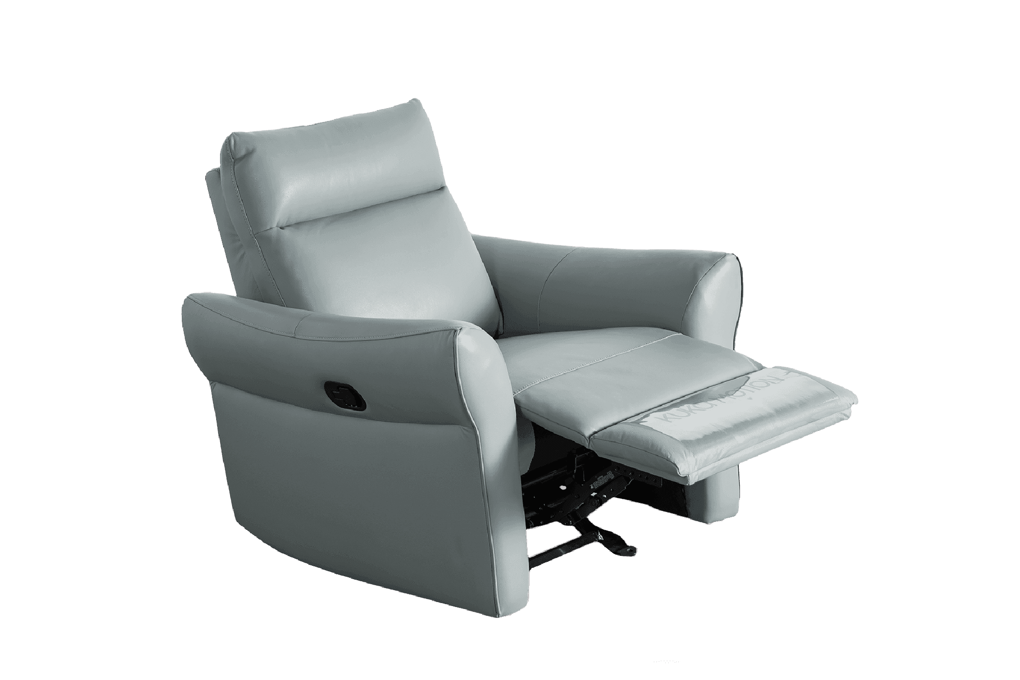 Sofa Đơn Kuka KG.136 da bò thật tiếp xúc màu xanh dương nhạt (Q020110) 90x90x98