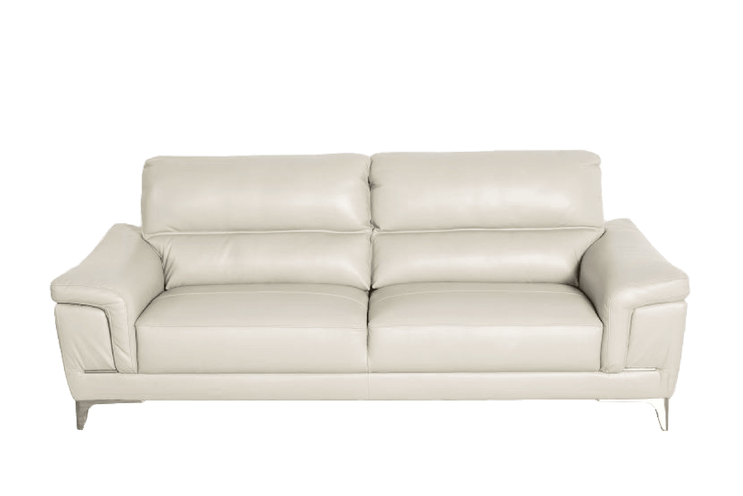 Sofa Văng Kuka 1893B da bò thật tiếp xúc màu ghi nhạt (M5653) 215x95x86