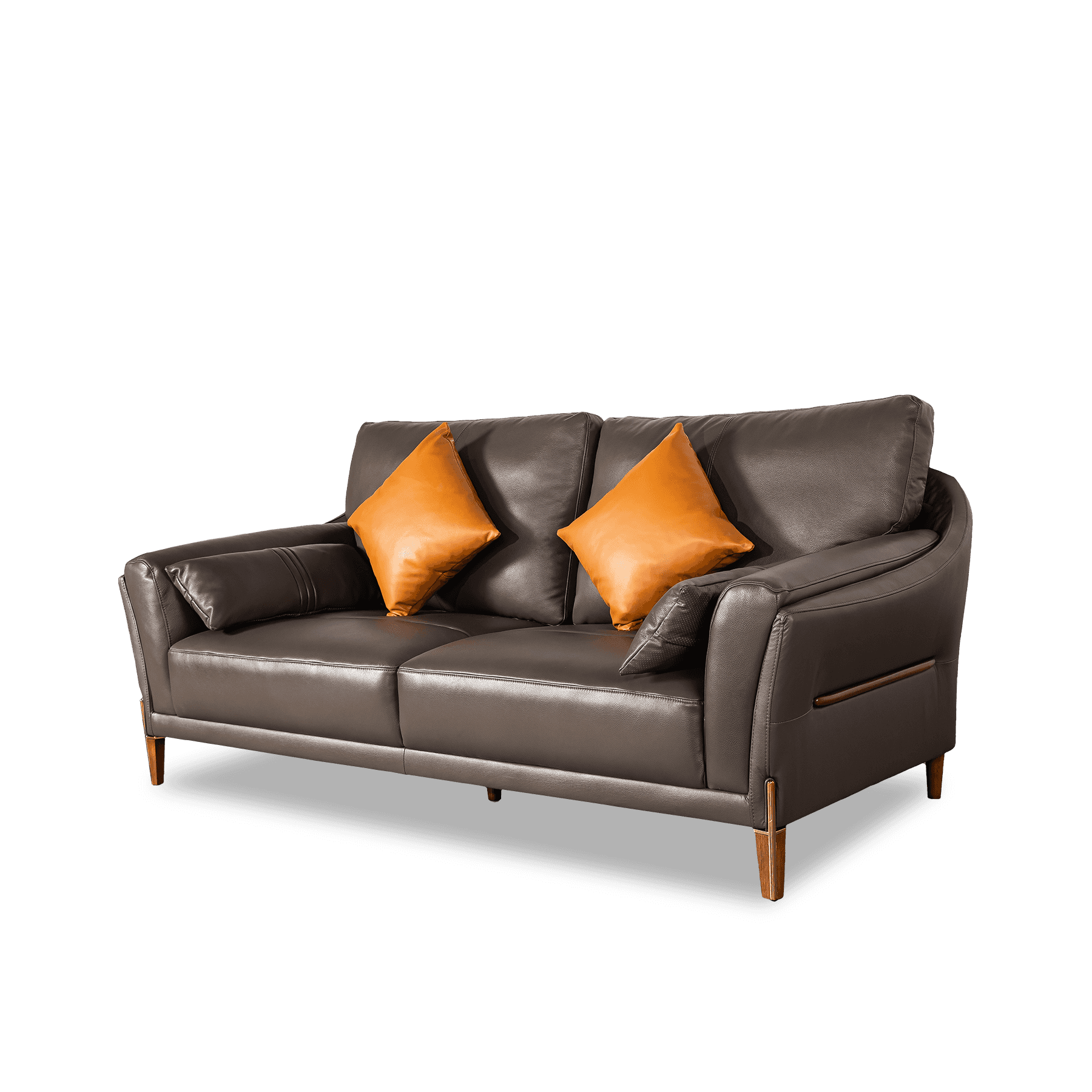 Sofa Văng Kuka 8159 da bò thật tiếp xúc màu nâu đậm (O7019) 170x99x93