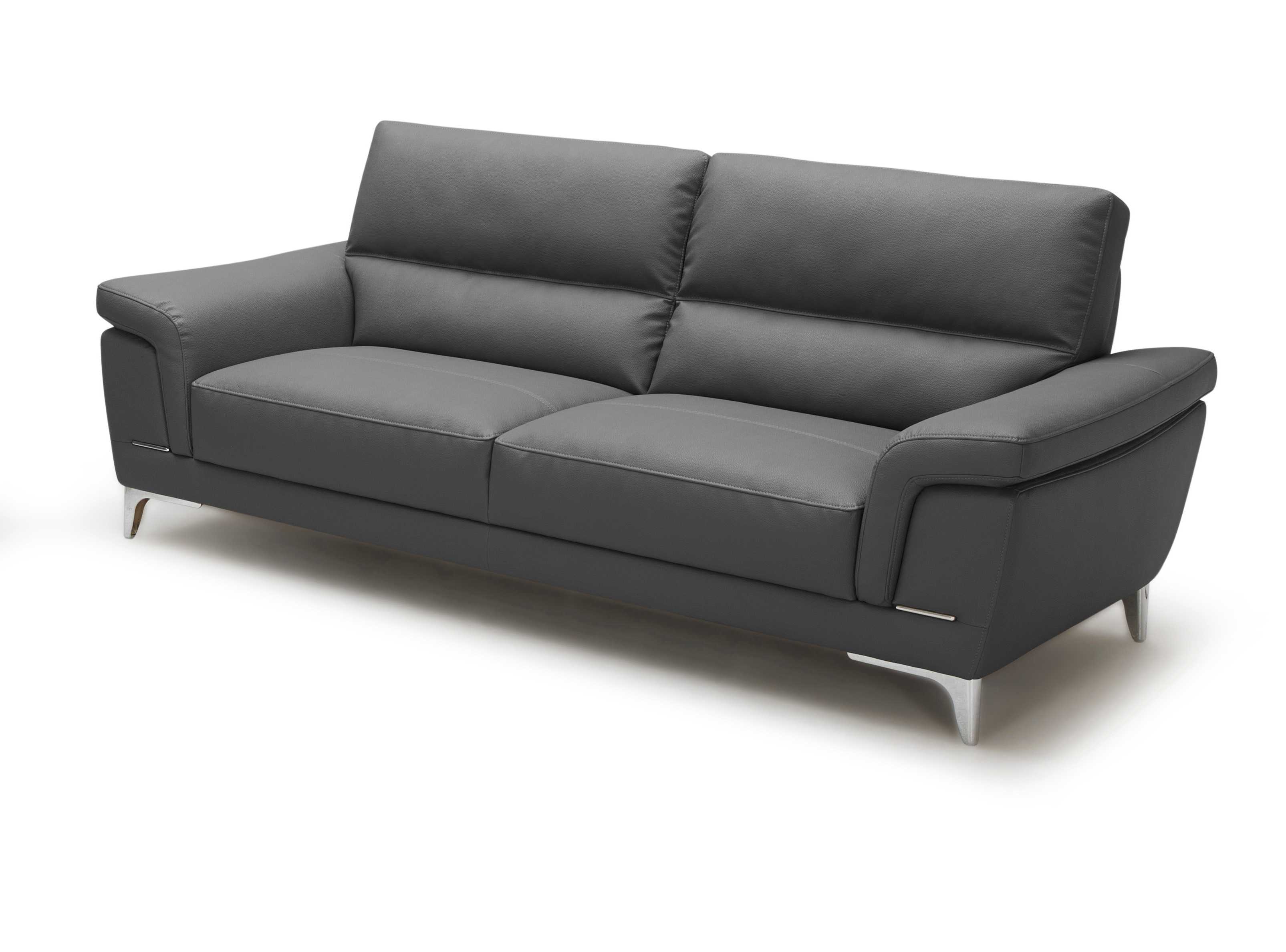 Ghế Sofa văng/băng Kuka 1893B Da bò thật tiếp xúc Màu ghi đậm 215x90x54