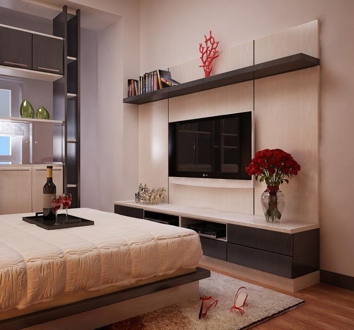 Mẫu kệ tivi đẹp chân gỗ cao