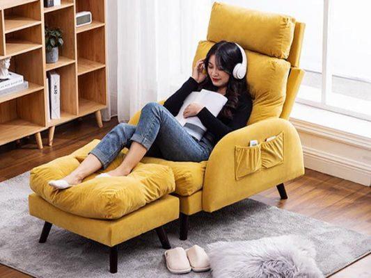 Ghế sofa đơn nằm chất liệu nỉ cao cấp
