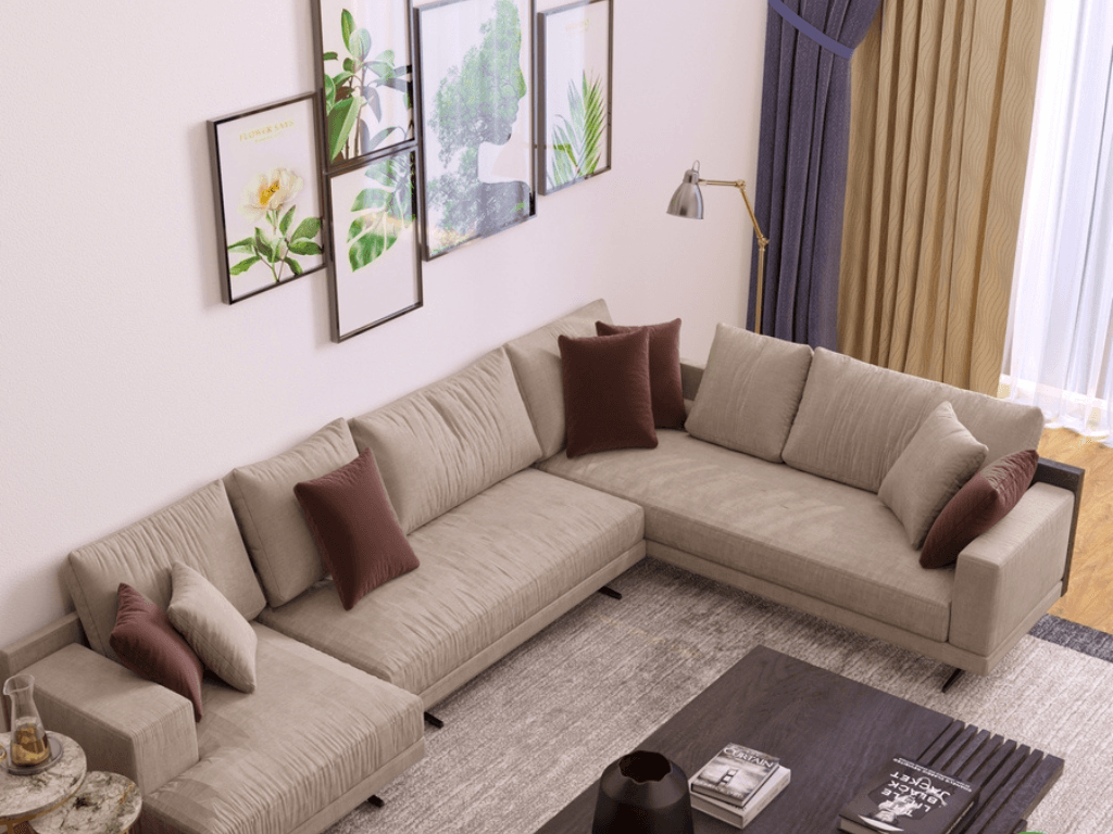 Sofa góc có kiểu dáng thanh lịch và chất liệu đa dạng
