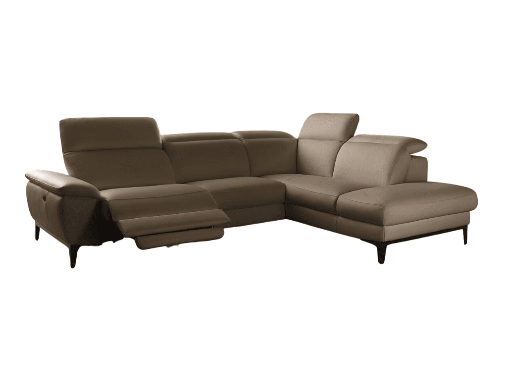 Ghế Sofa góc trái Satis DIXIE Da thật 100% Màu nâu nhạt 183x224x157/105x103/80