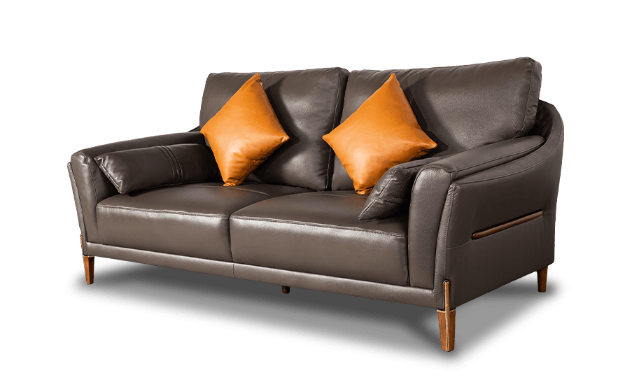 Sofa Văng Kuka 8159 da bò thật tiếp xúc màu nâu đậm (O7019) 170x99x93