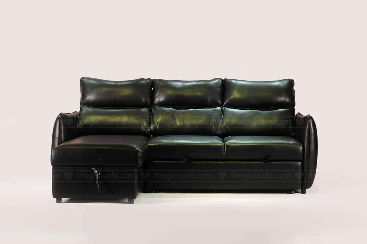 Mẫu sofa Lisandra bọc da màu đen cá tính và hiện đại