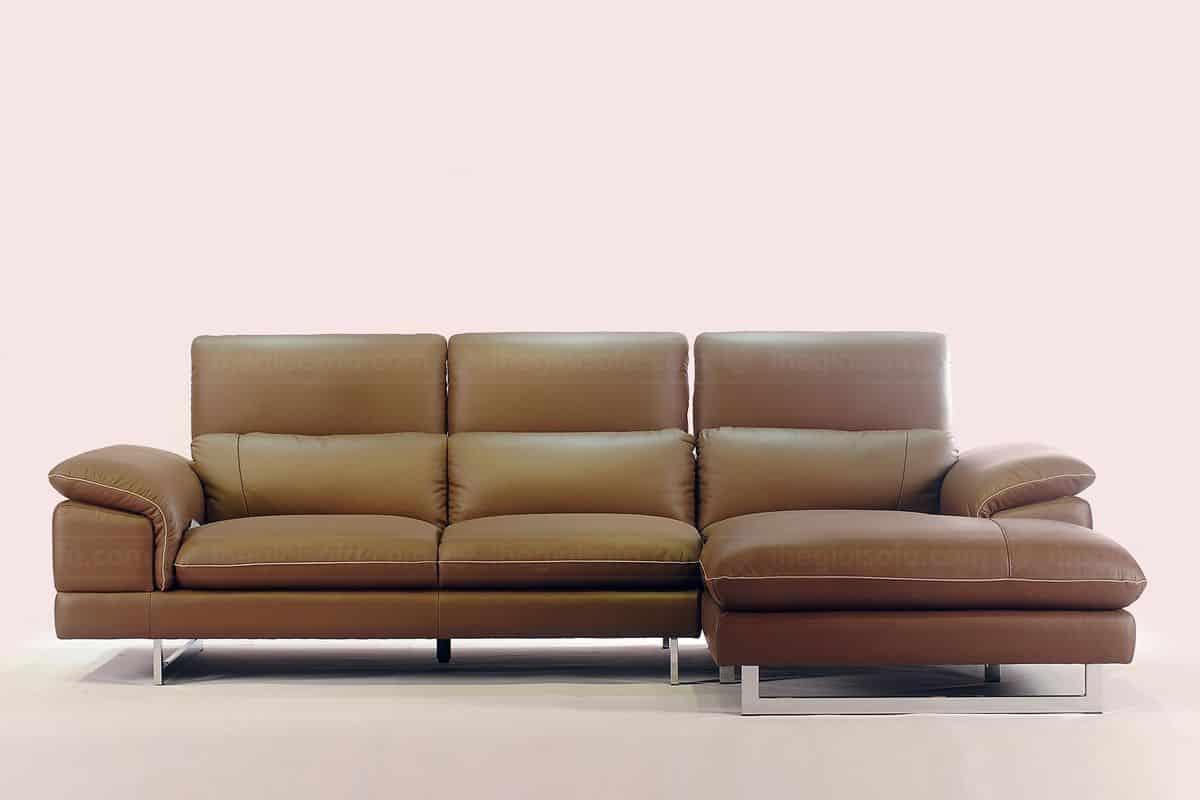 Mẫu sofa da KH270 hiện đại và tinh tế với gam màu nâu đất